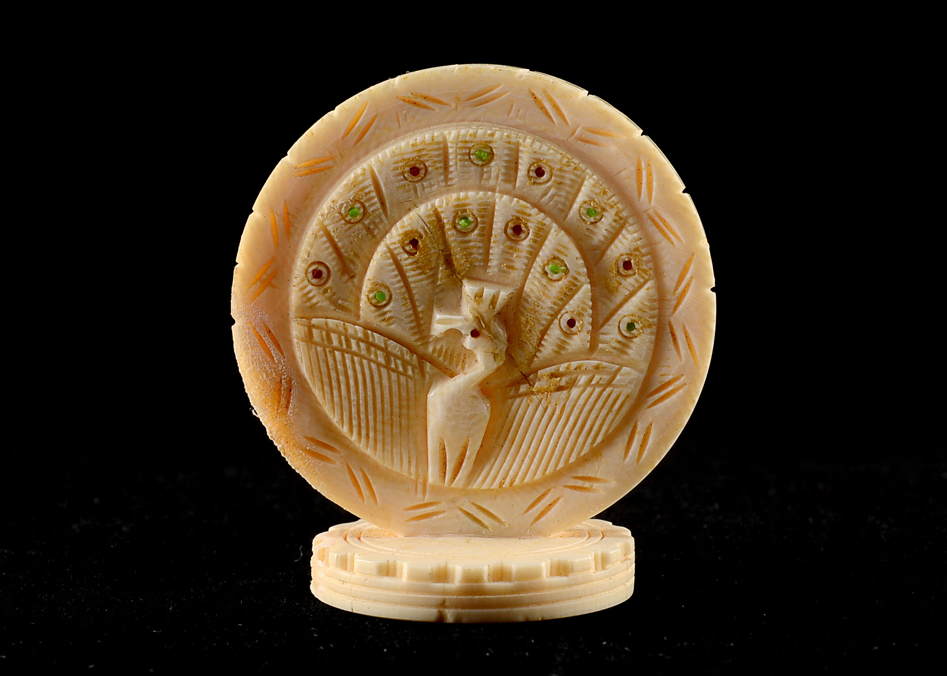 Hand Carved Ivory Peacock EBTH