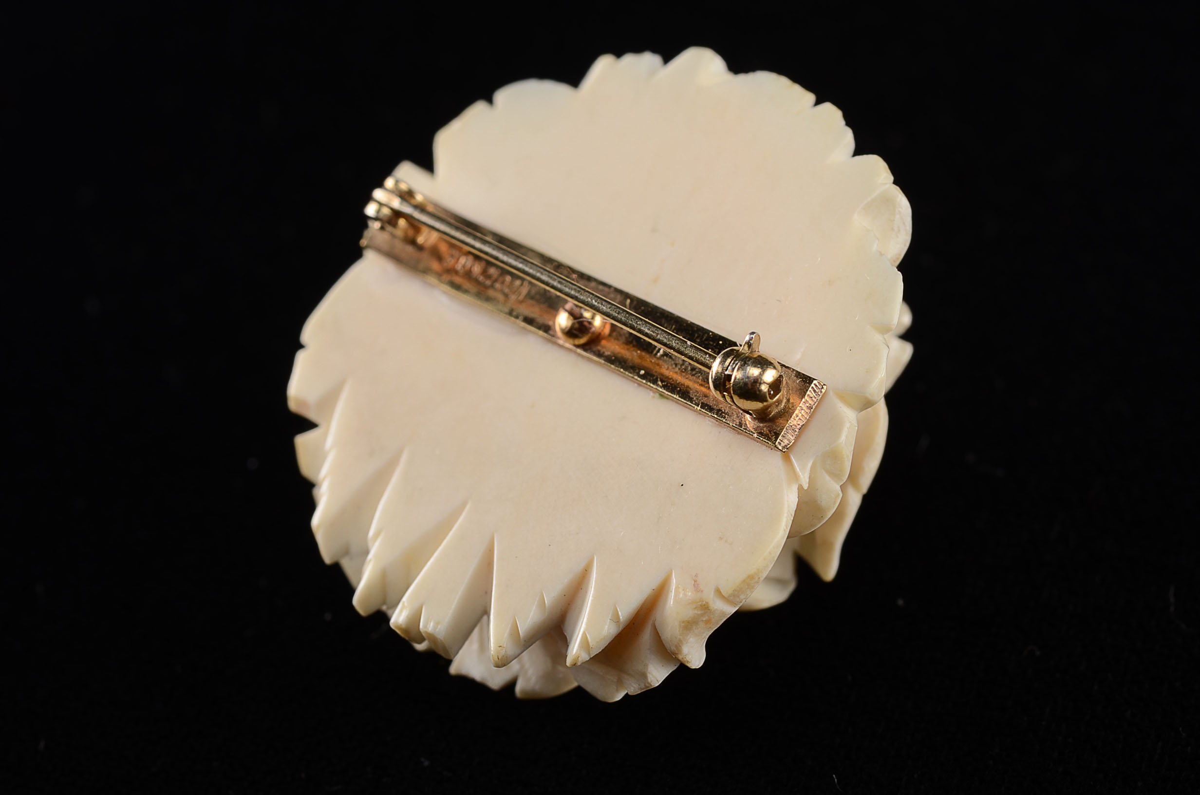 HandCarved Ivory Rose Brooch EBTH