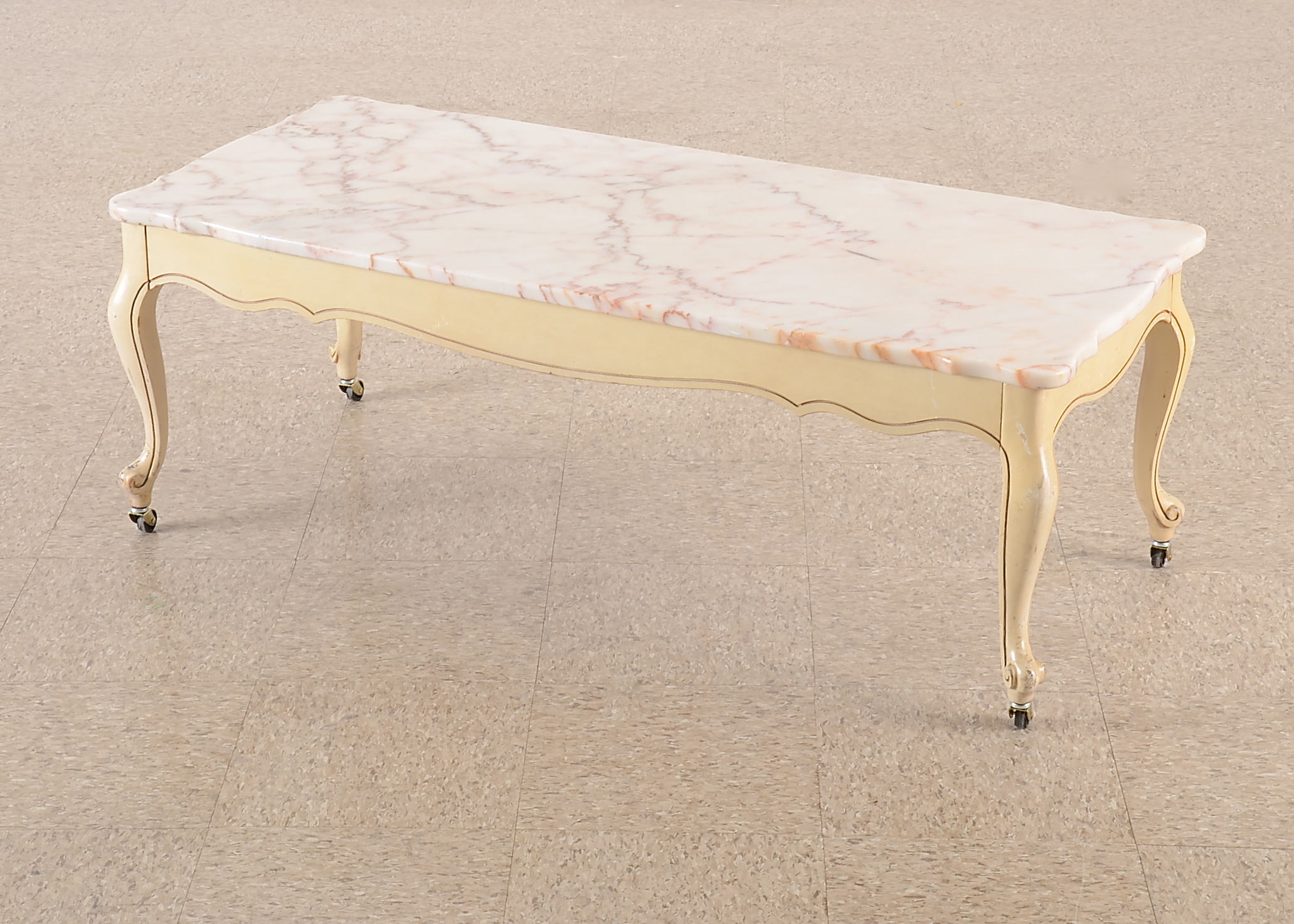 French Provincial Marble Top Coffee Table | EBTH