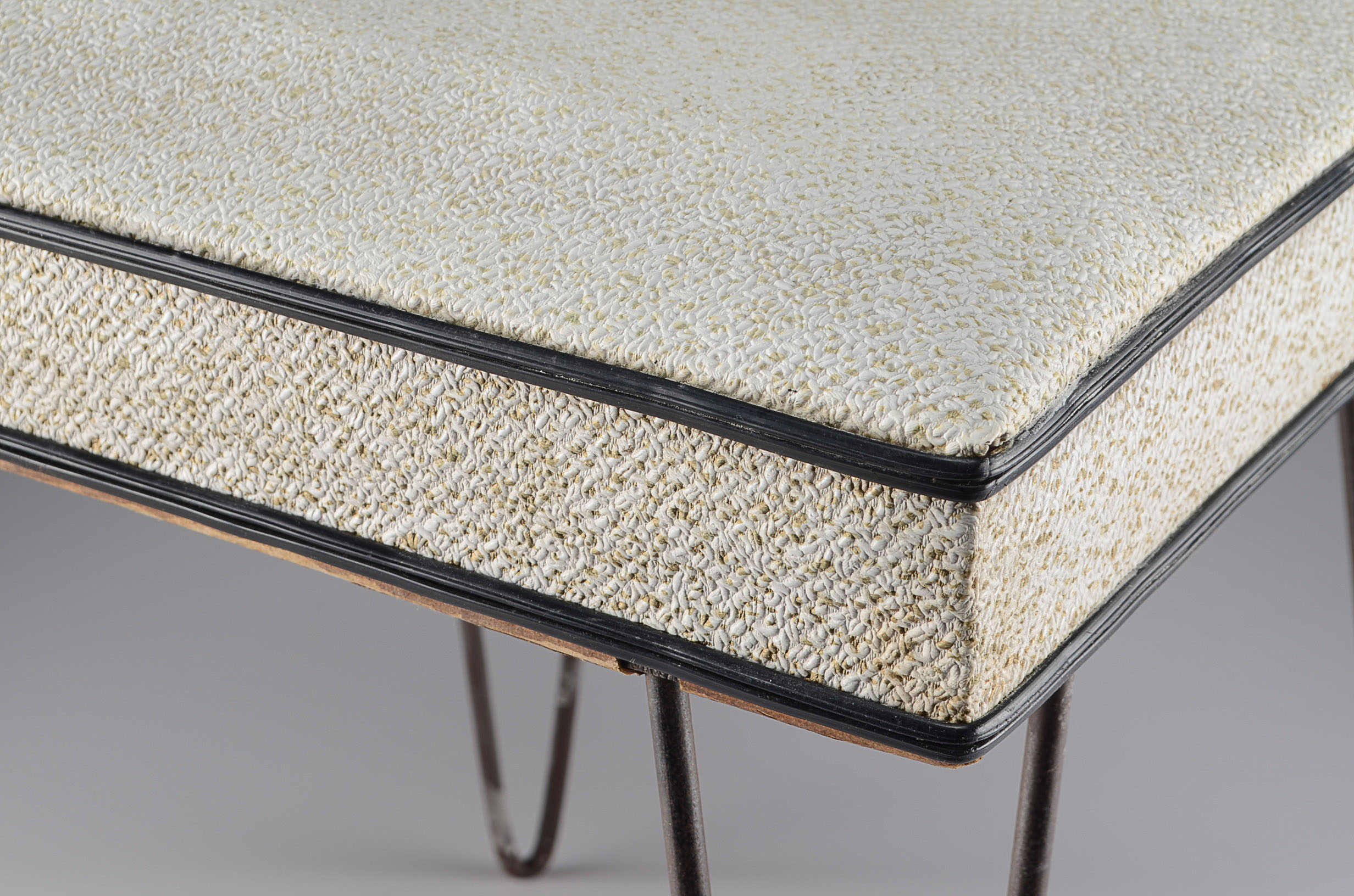 Mid Century Modern White Vinyl Footrest EBTH