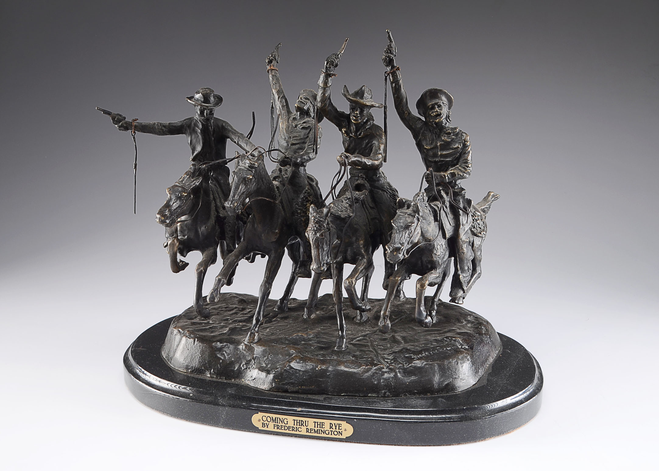 Bronze Sculpture Reproduction of Frederic Remington's Through