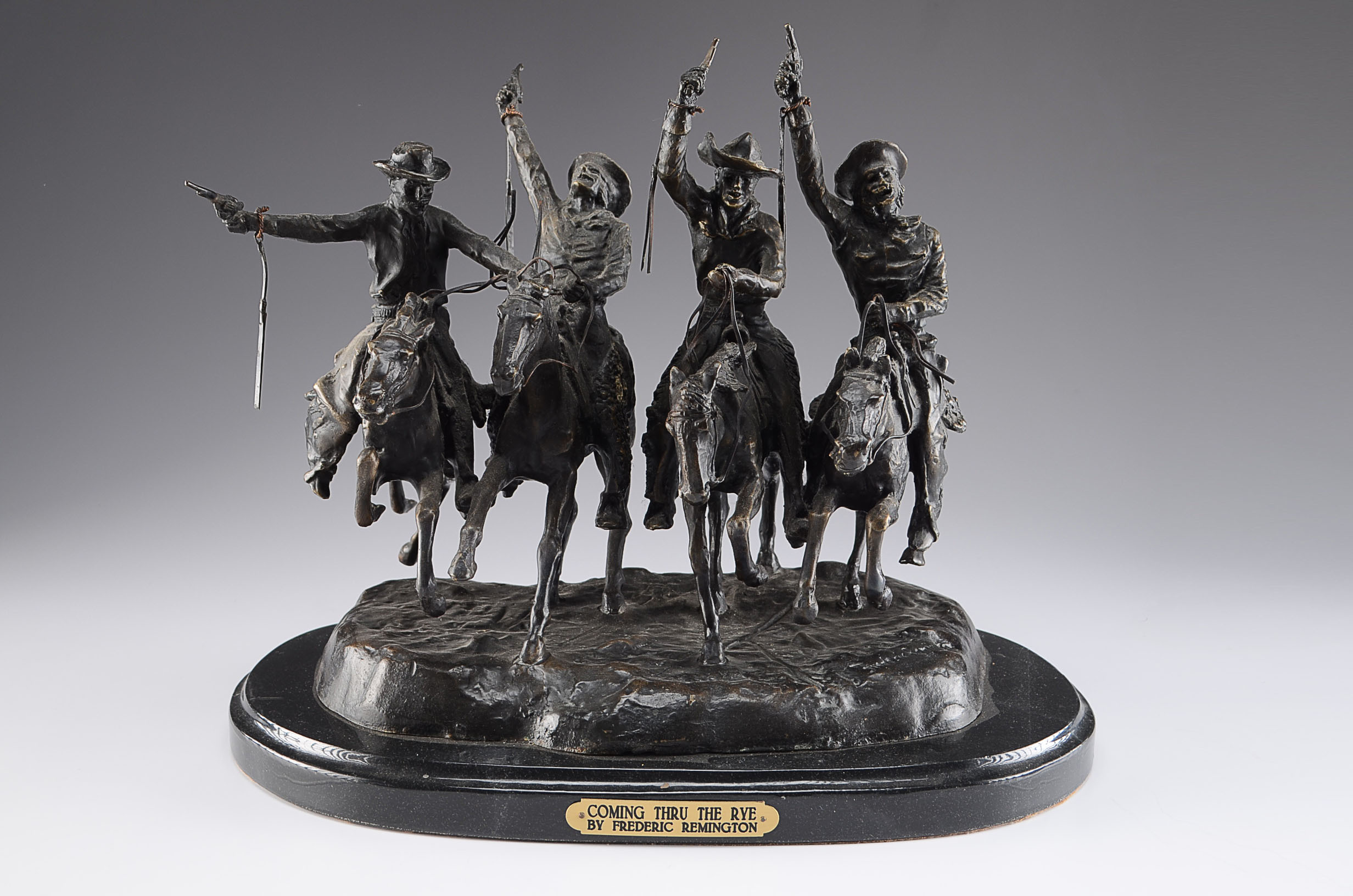 Bronze Sculpture Reproduction of Frederic Remington's Through
