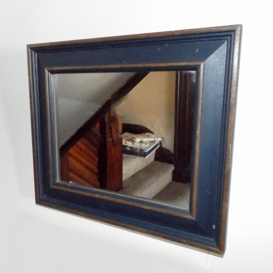 A Navy Blue Framed Mirror Ebth A Navy Blue Framed Mirror