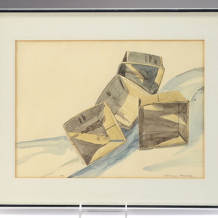 Original Harold Moore Watercolor On Paper Ebth