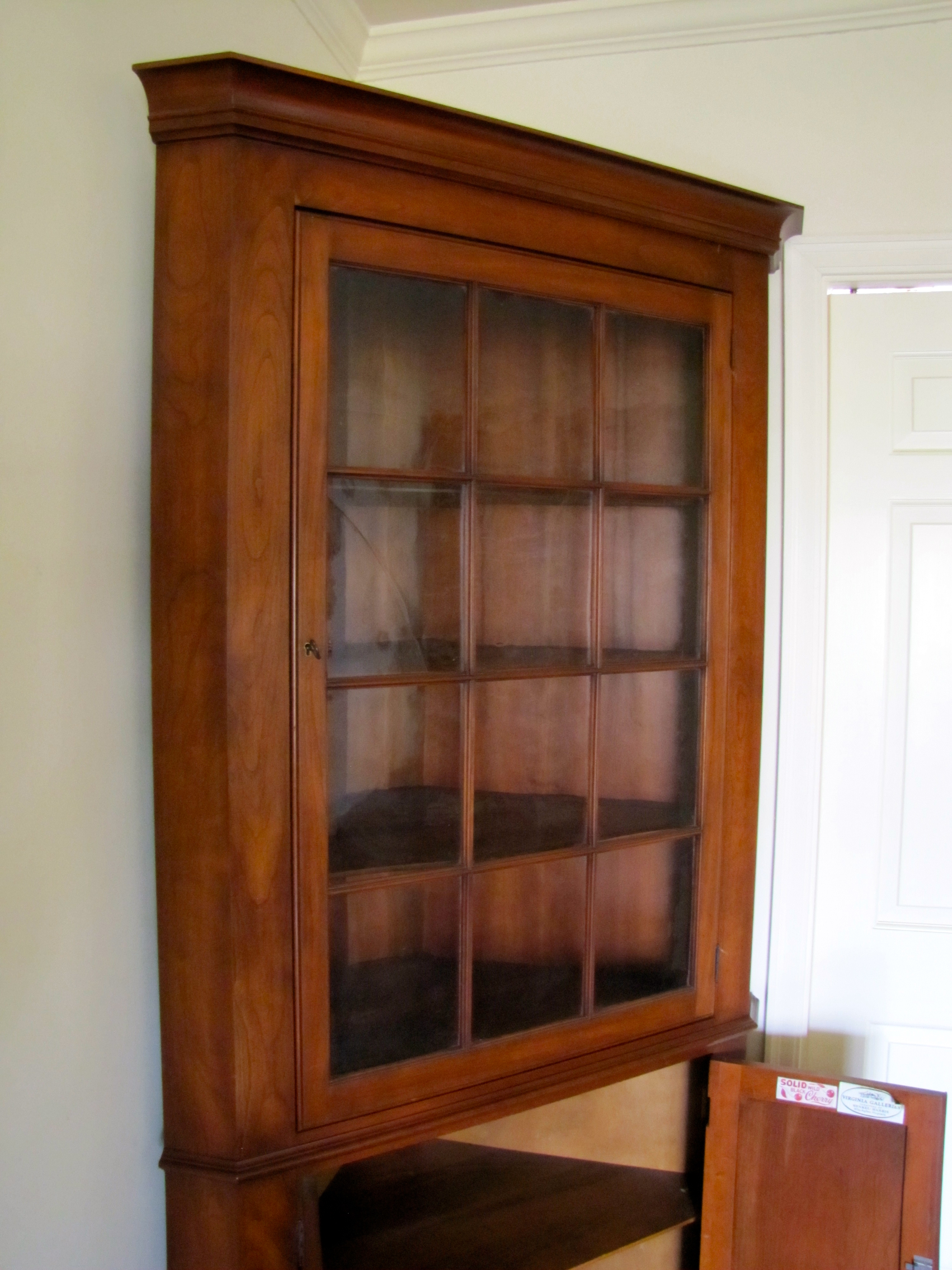 Solid Black Cherry Corner Cabinet | EBTH