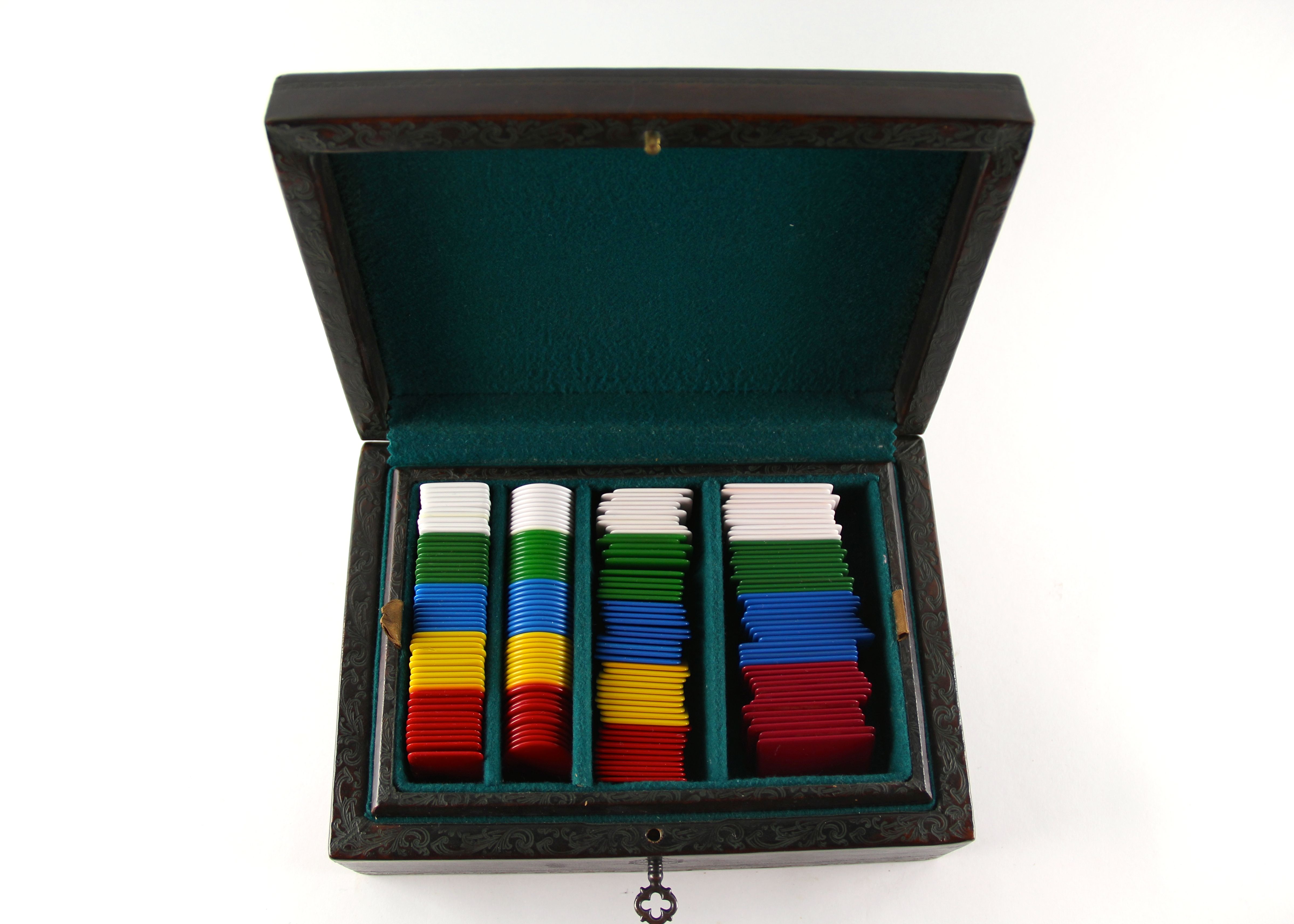 Vintage Tooled Leather Game Box EBTH