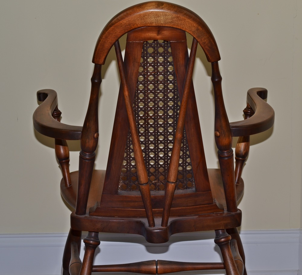 Vintage Cane Back Rocking Chair With Arms EBTH