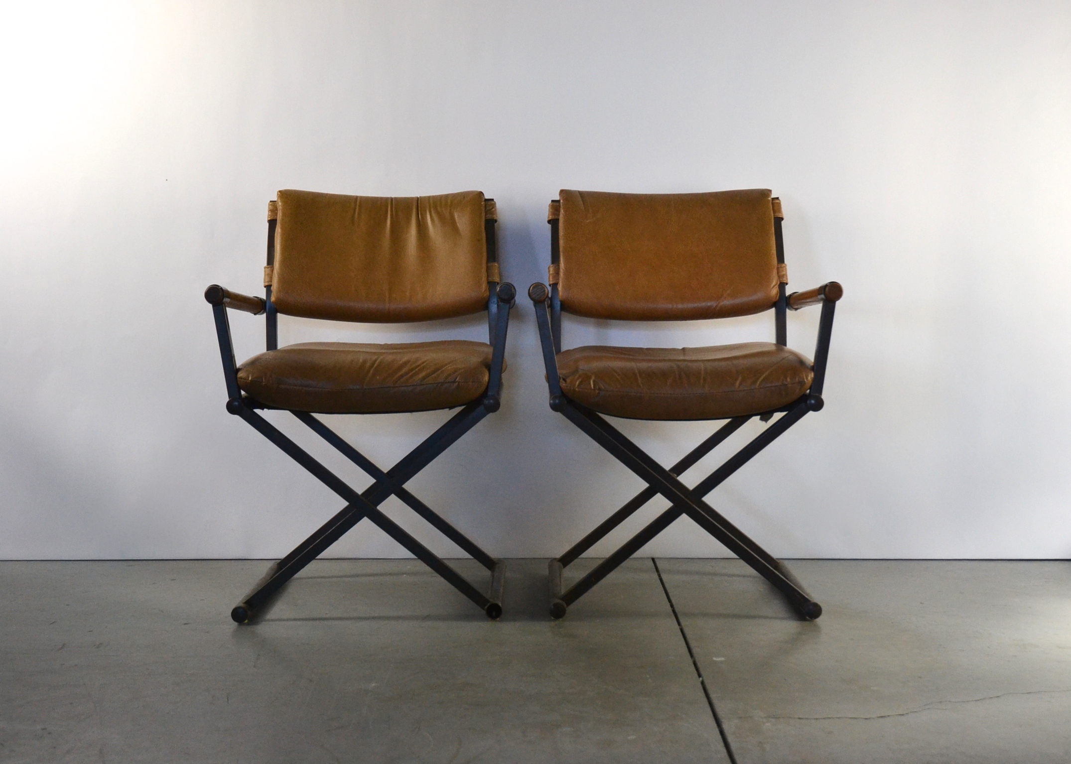 MidCentury Modern Leather Directors Chairs EBTH