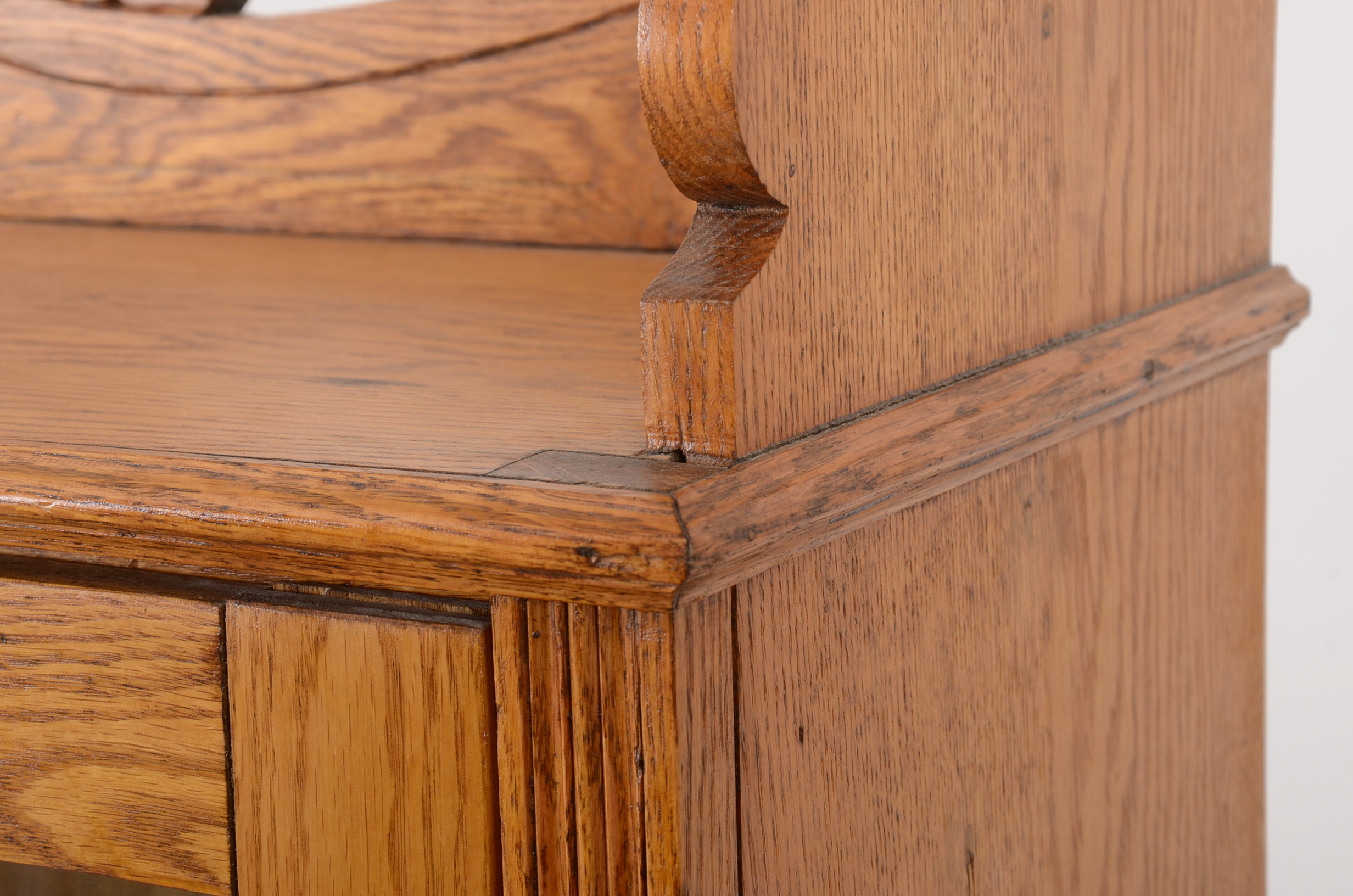 Antique Oak Glass Front Bookcase EBTH