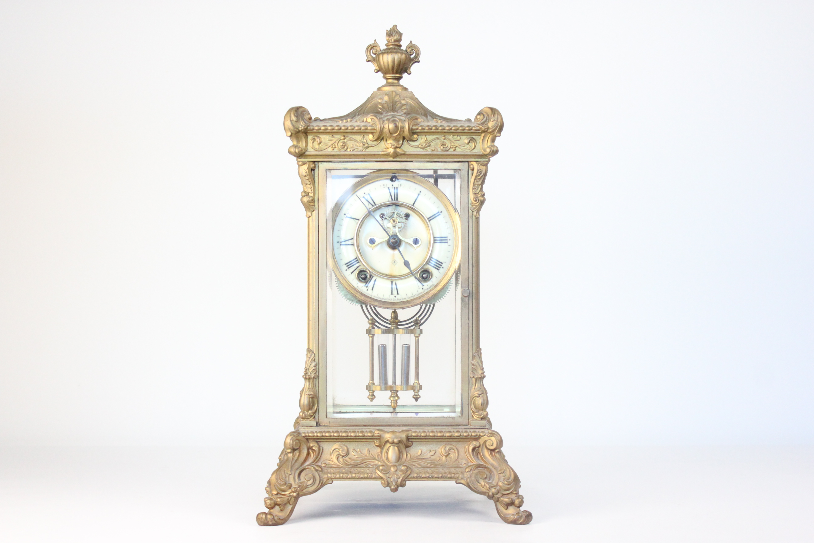 Ansonia Crystal Regulator Mantle Clock EBTH