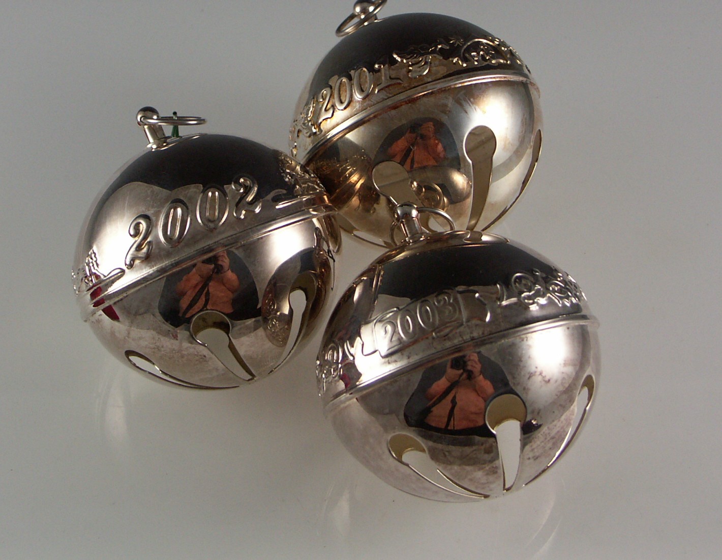 2001, 2002, 2003 Wallace Silver Plate Sleigh Bells EBTH