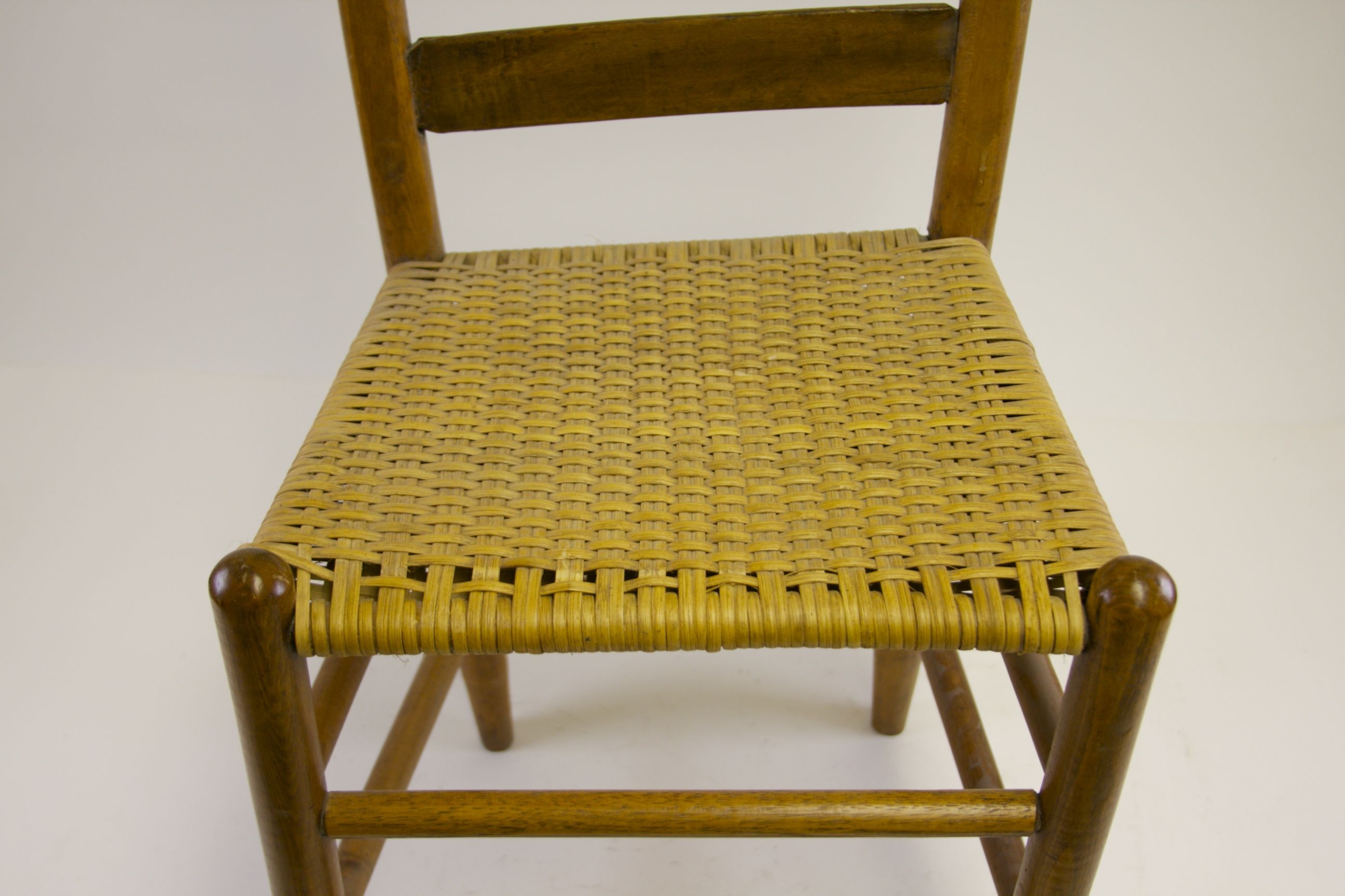 Vintage Cane Bottom LadderBack Chair with Natural Finish EBTH