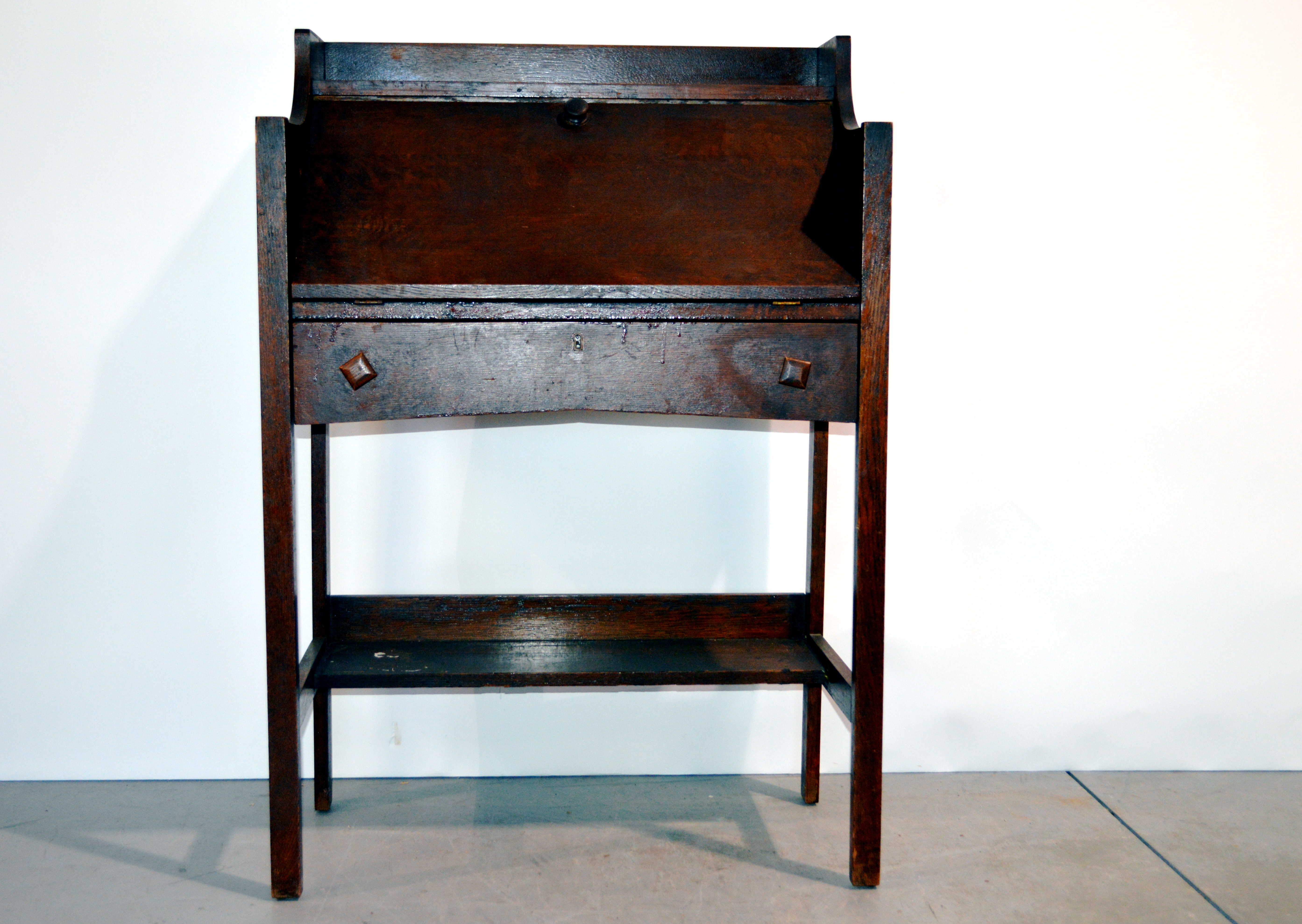 Oak Arts Crafts Secretary Desk Ebth