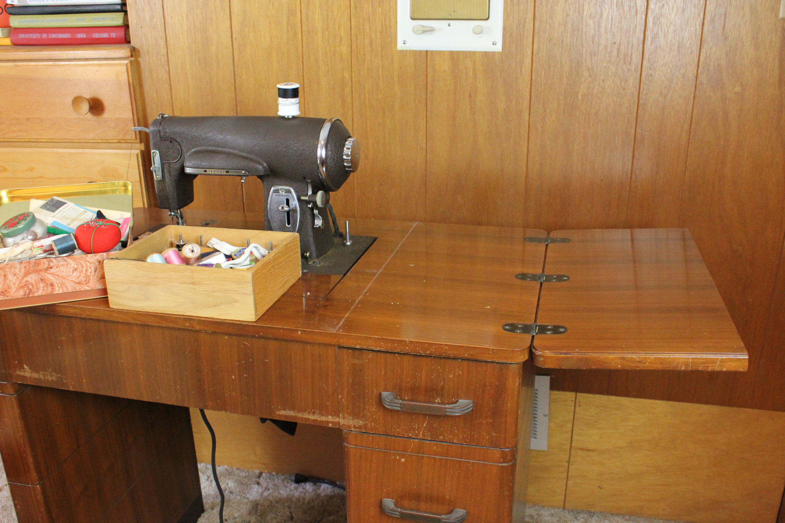 Vintage Kenmore Sewing Machine Table, Chair and Accessories EBTH