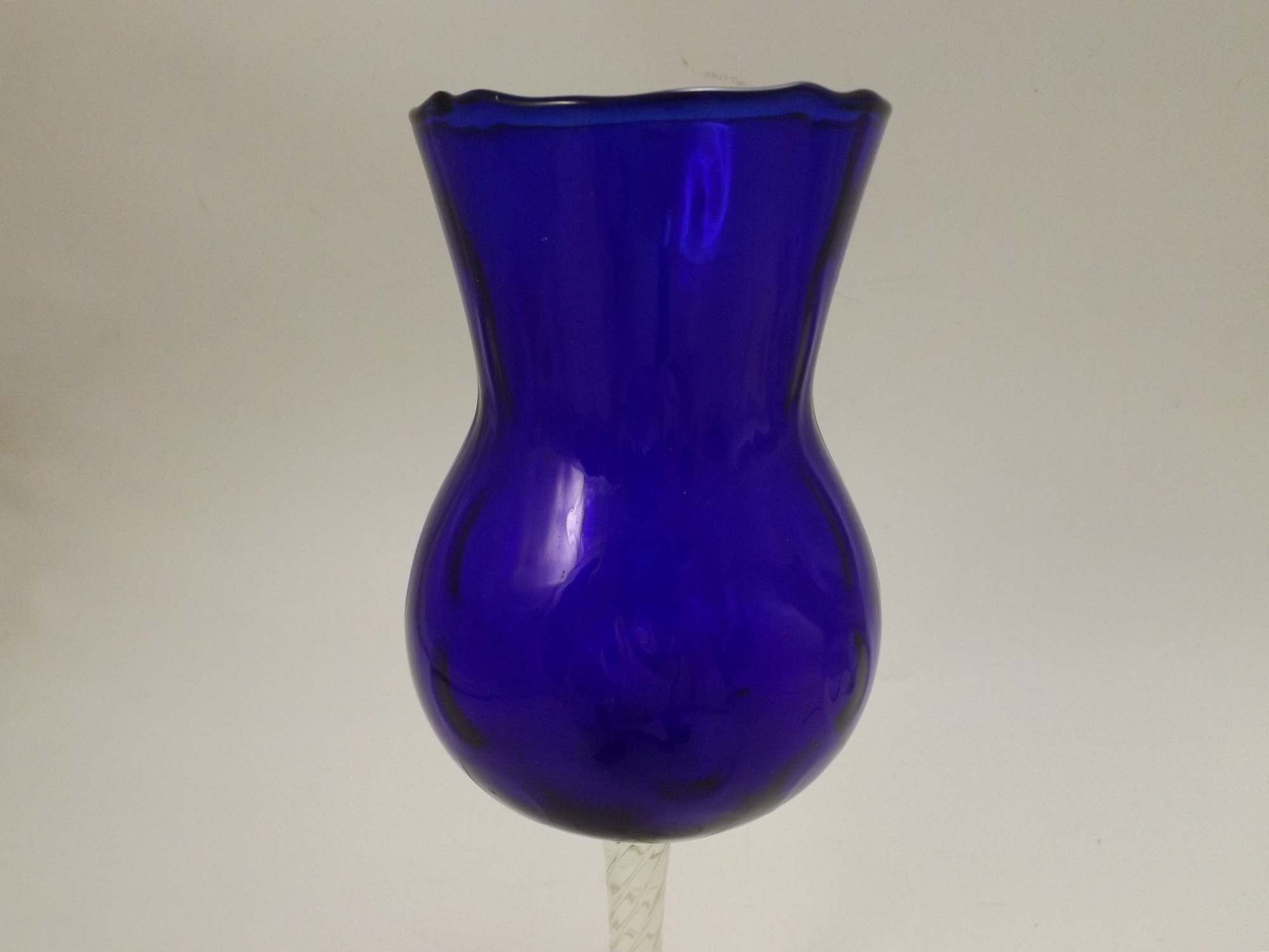 Japanese Enesco Cobalt Blue Glass Goblet EBTH