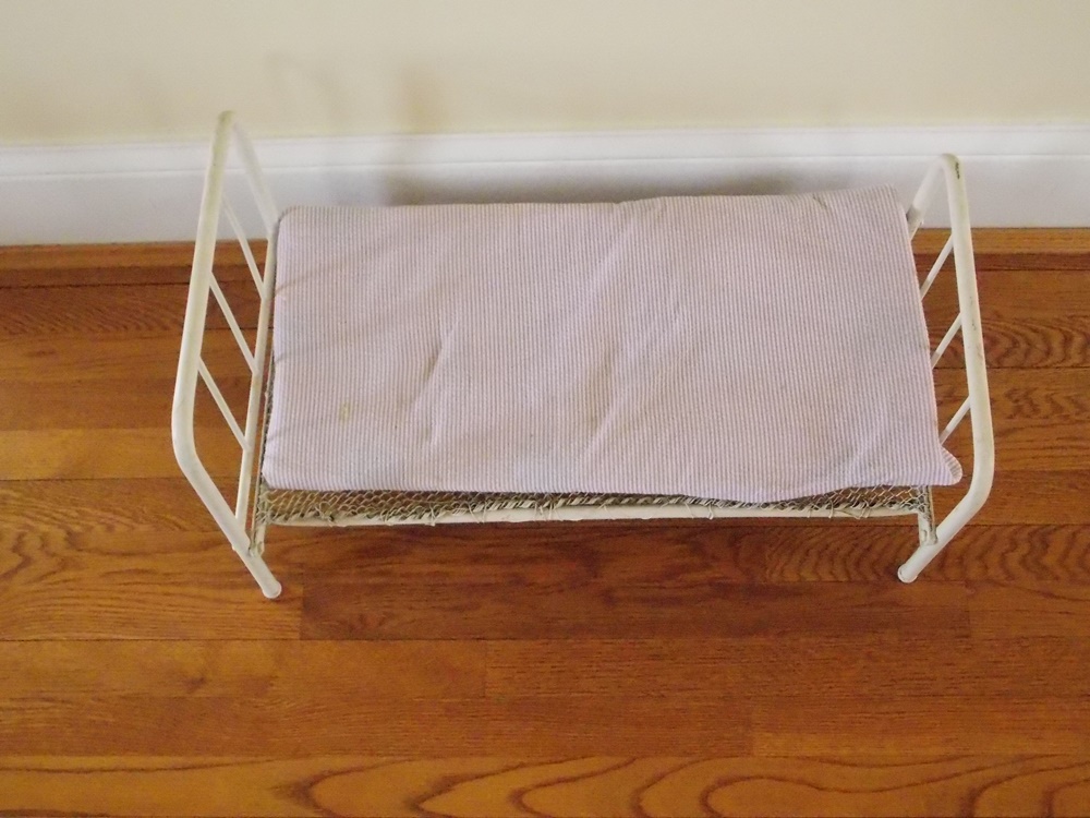 vintage metal doll bed