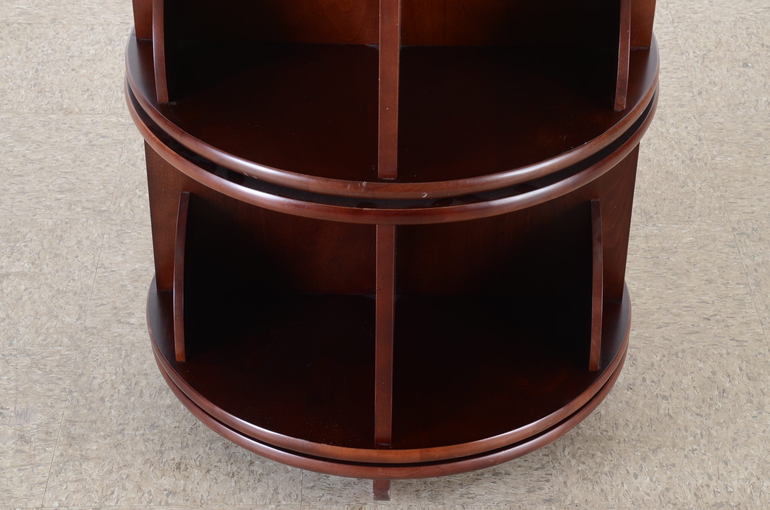 Levenger Mahogany Veneer Carousel Book Case EBTH