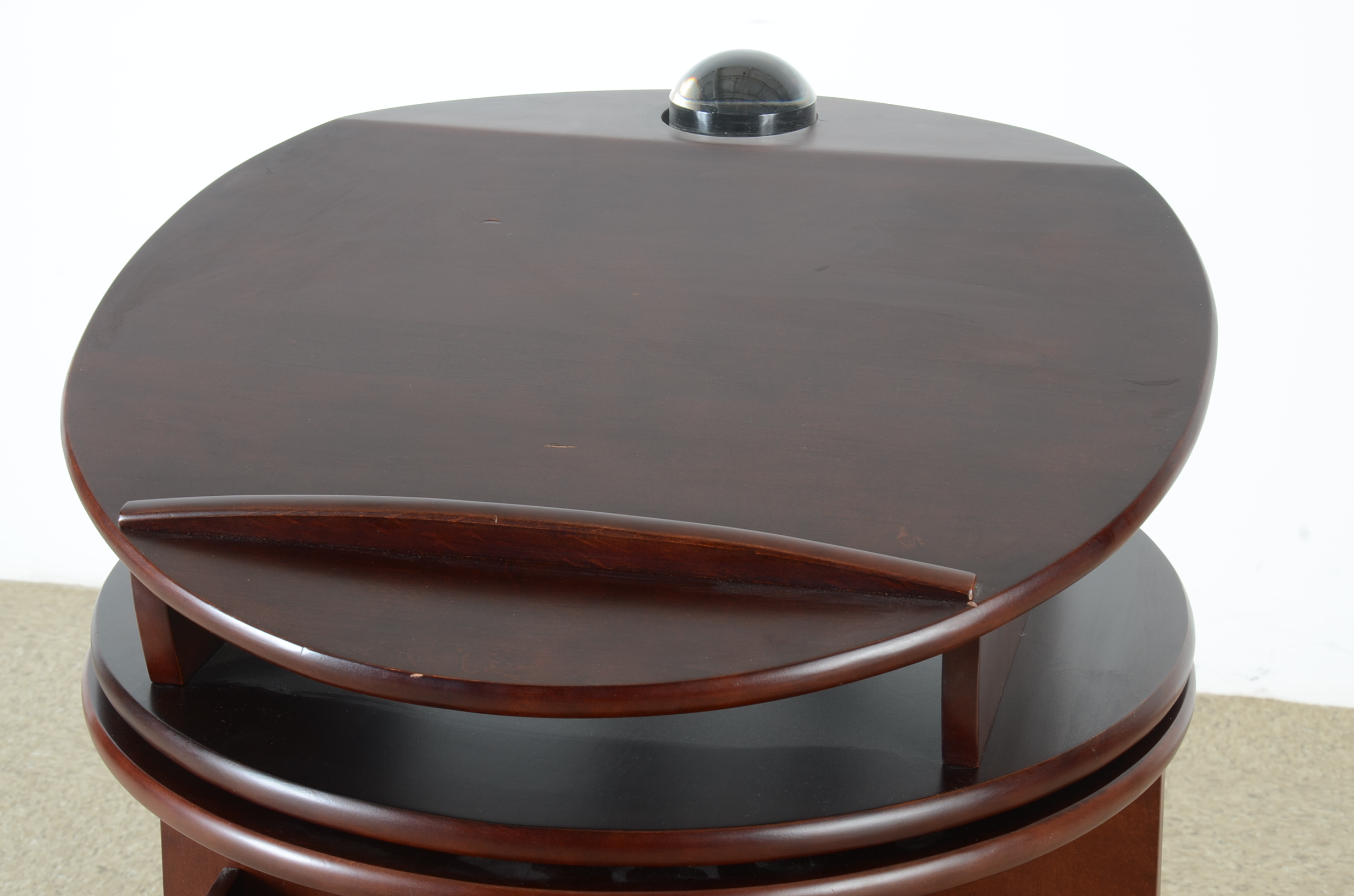 Levenger Mahogany Veneer Carousel Book Case EBTH