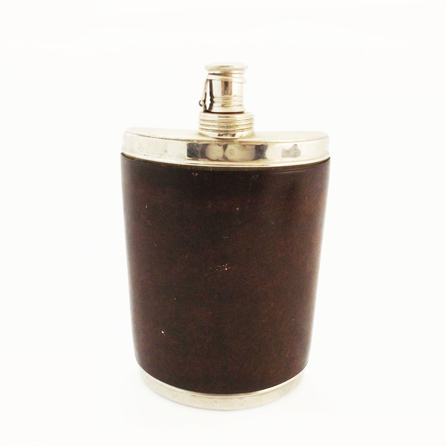 Western German Leather-Wrapped Liquor Flask
