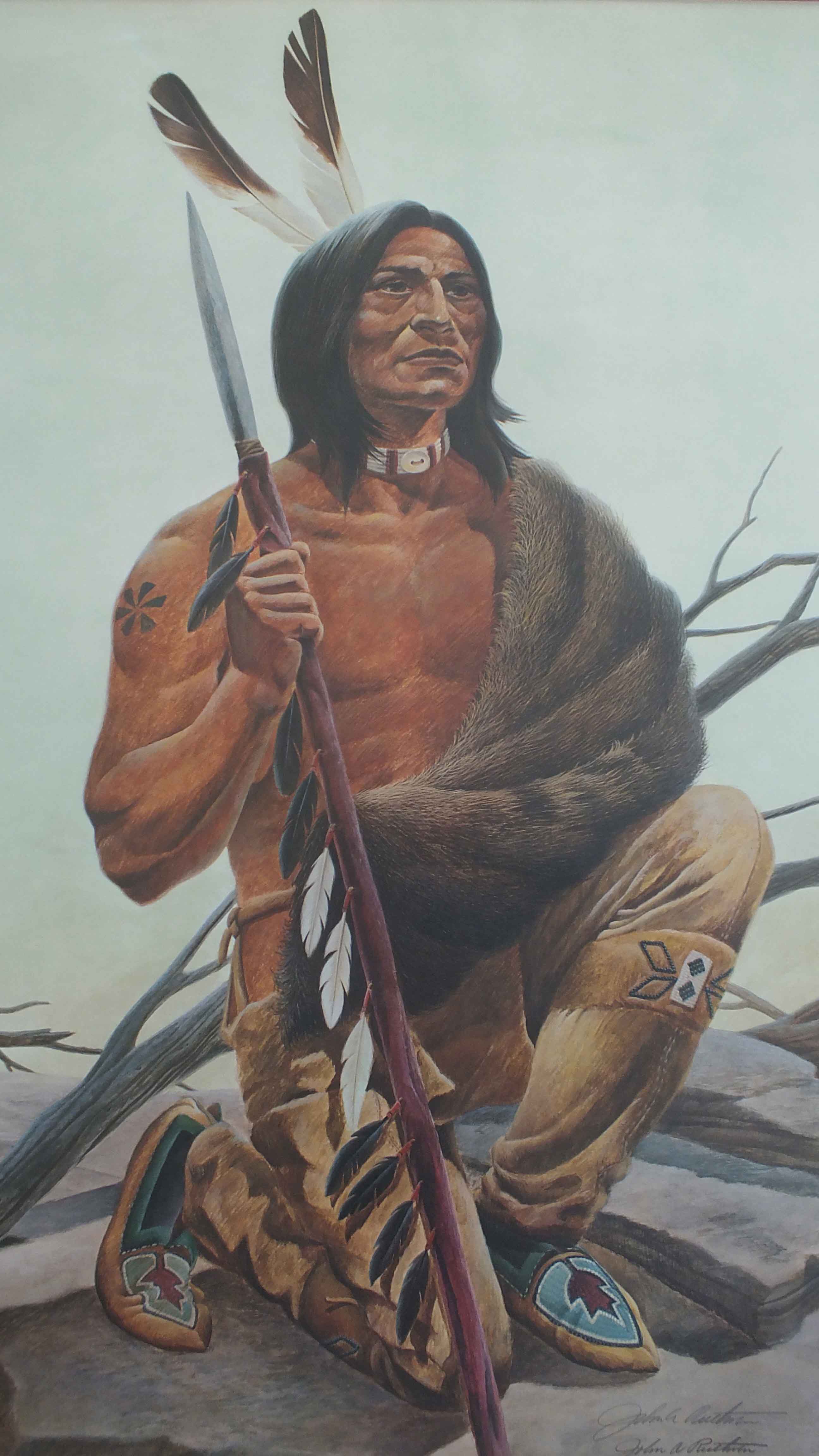 Signed John Ruthven "Miami Indian" Lithographic Print EBTH