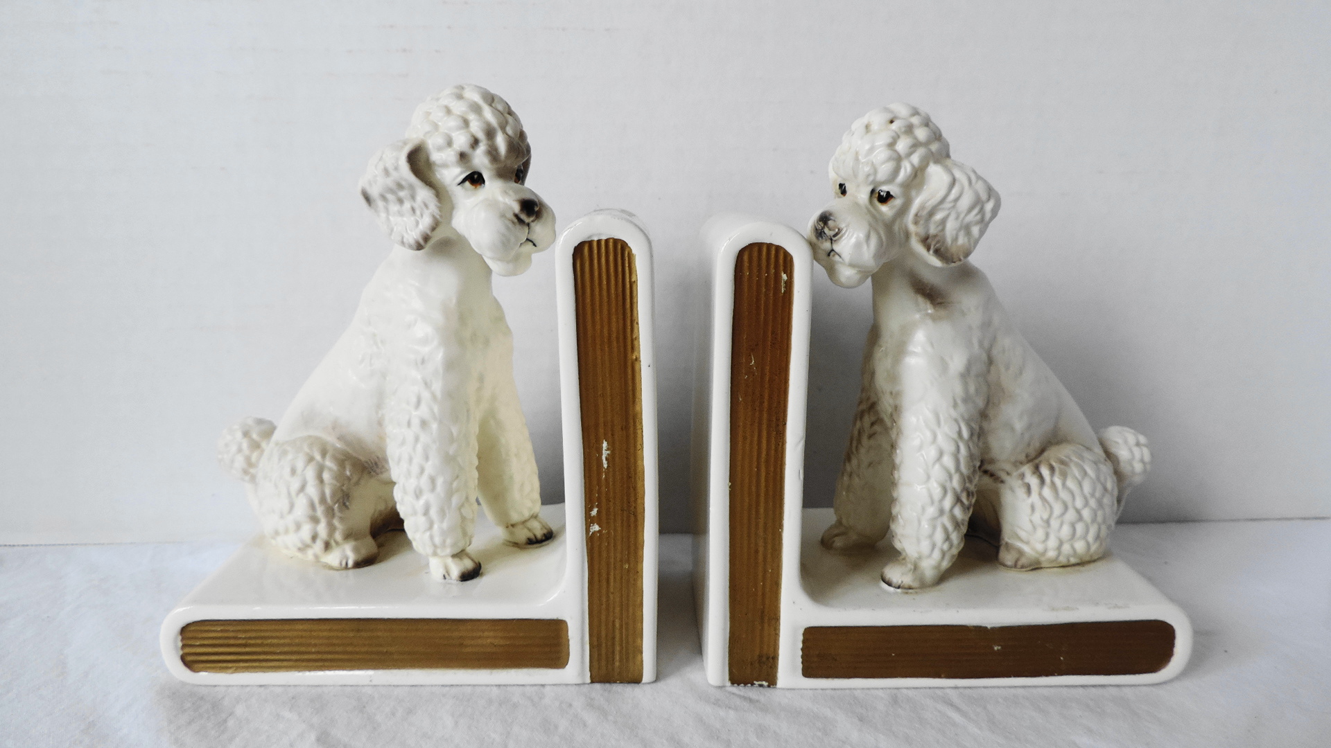 MidCentury Poodle Bookends EBTH