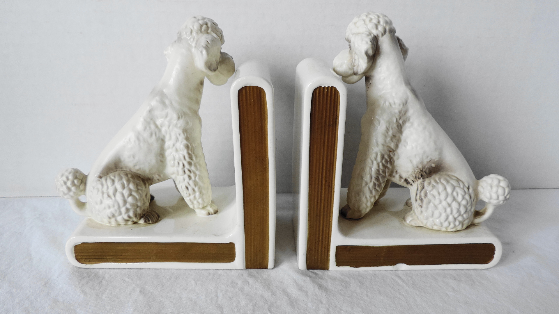 MidCentury Poodle Bookends EBTH