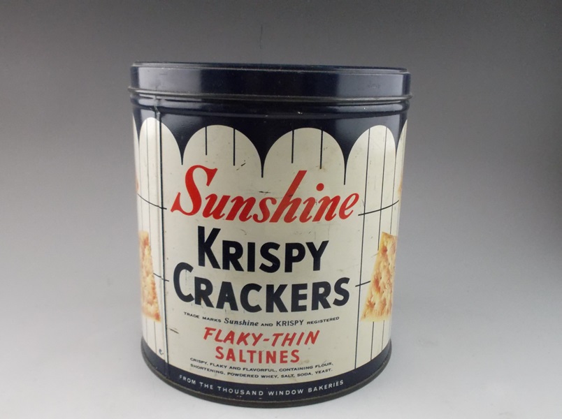 Vintage Sunshine Krispy Crackers Tin Can EBTH