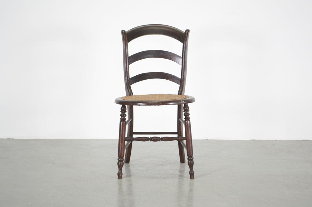 Set of Six Mahogany Cane Bottom Ladder Back Dining Chairs EBTH