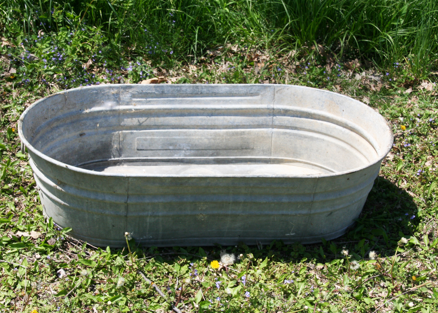 Galvanized Metal Trough with Handles EBTH