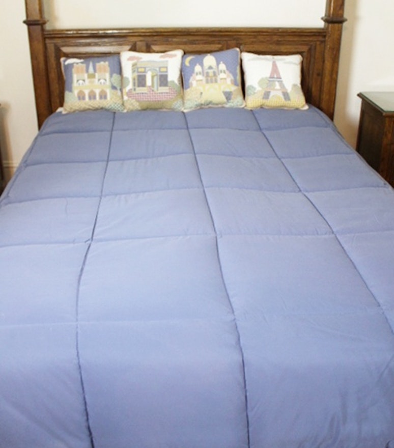 French Landmark Pastel Pillows And Periwinkle Blue Comforter Ebth