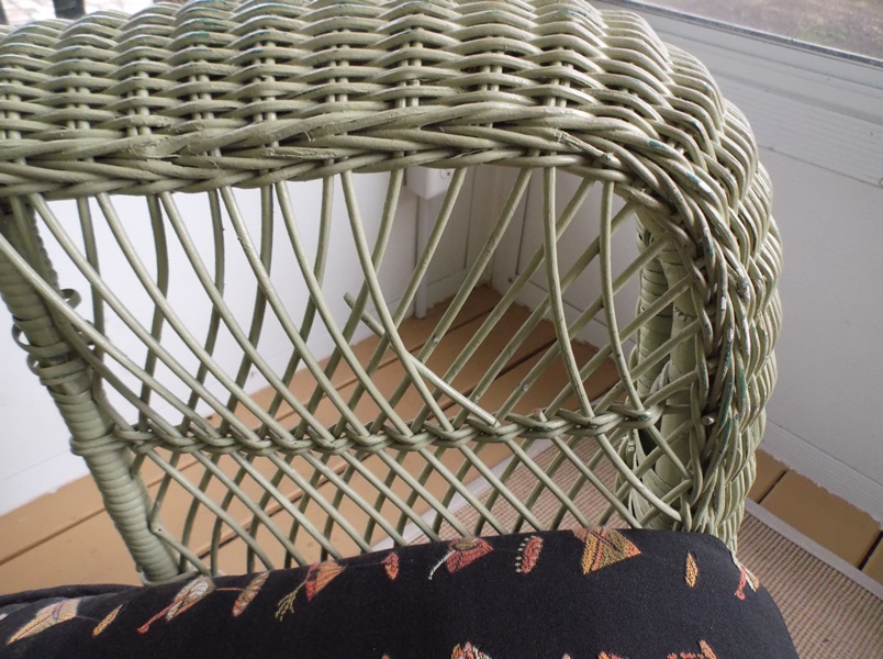 Pale Green Wicker Rocking Chair EBTH