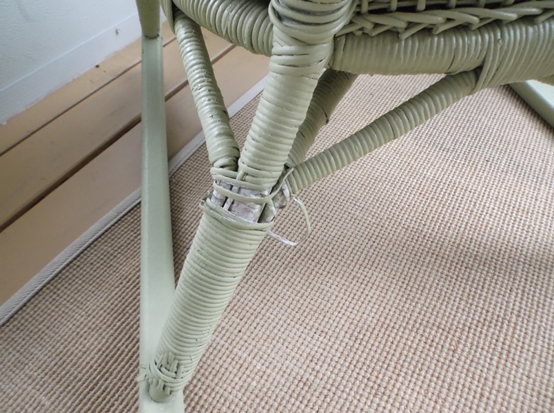 Pale Green Wicker Rocking Chair EBTH