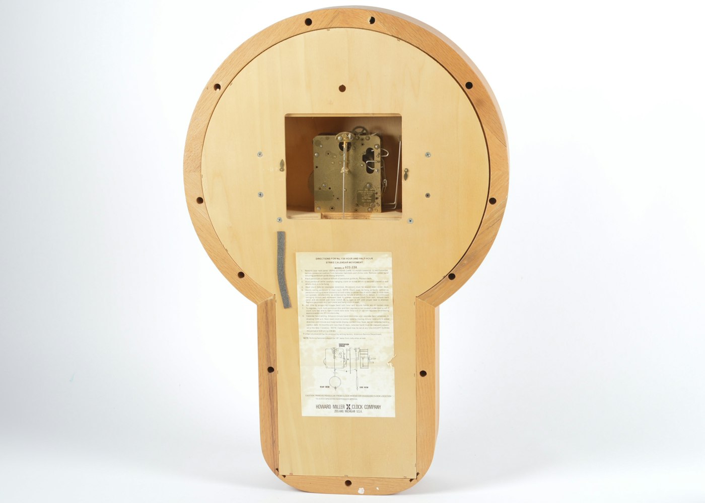 Vintage Howard Miller Wall Pendulum Clocks Long Oak Clock
