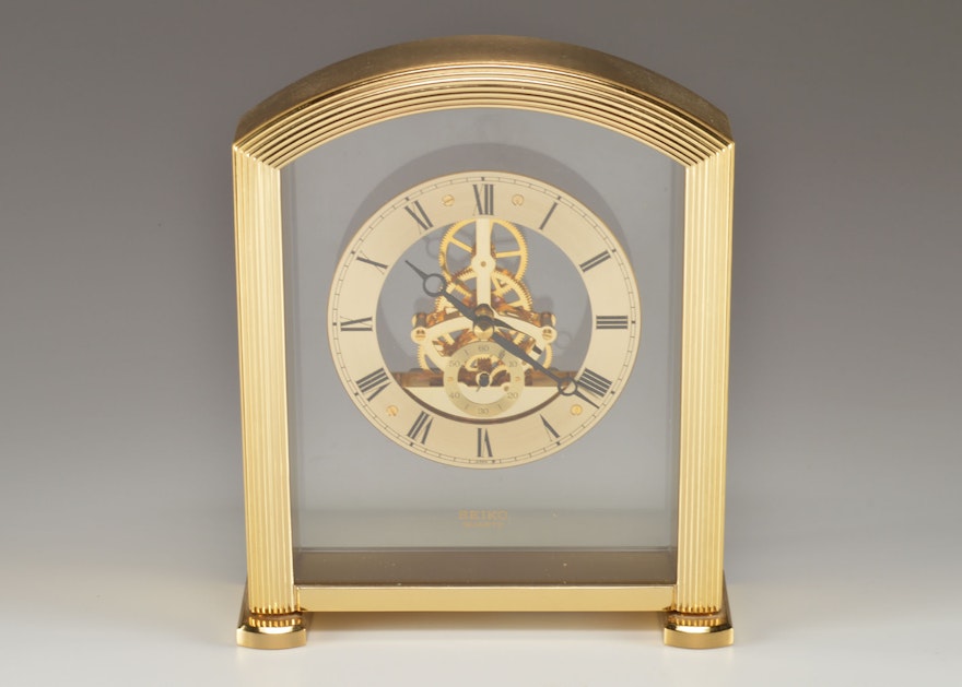 Seiko Quartz Mantle Skeleton Clock | EBTH