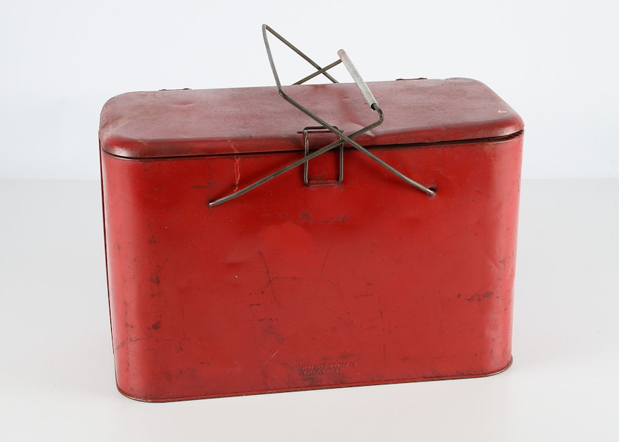 1950s Progress Refrigerator Company Red Ice Chest : EBTH