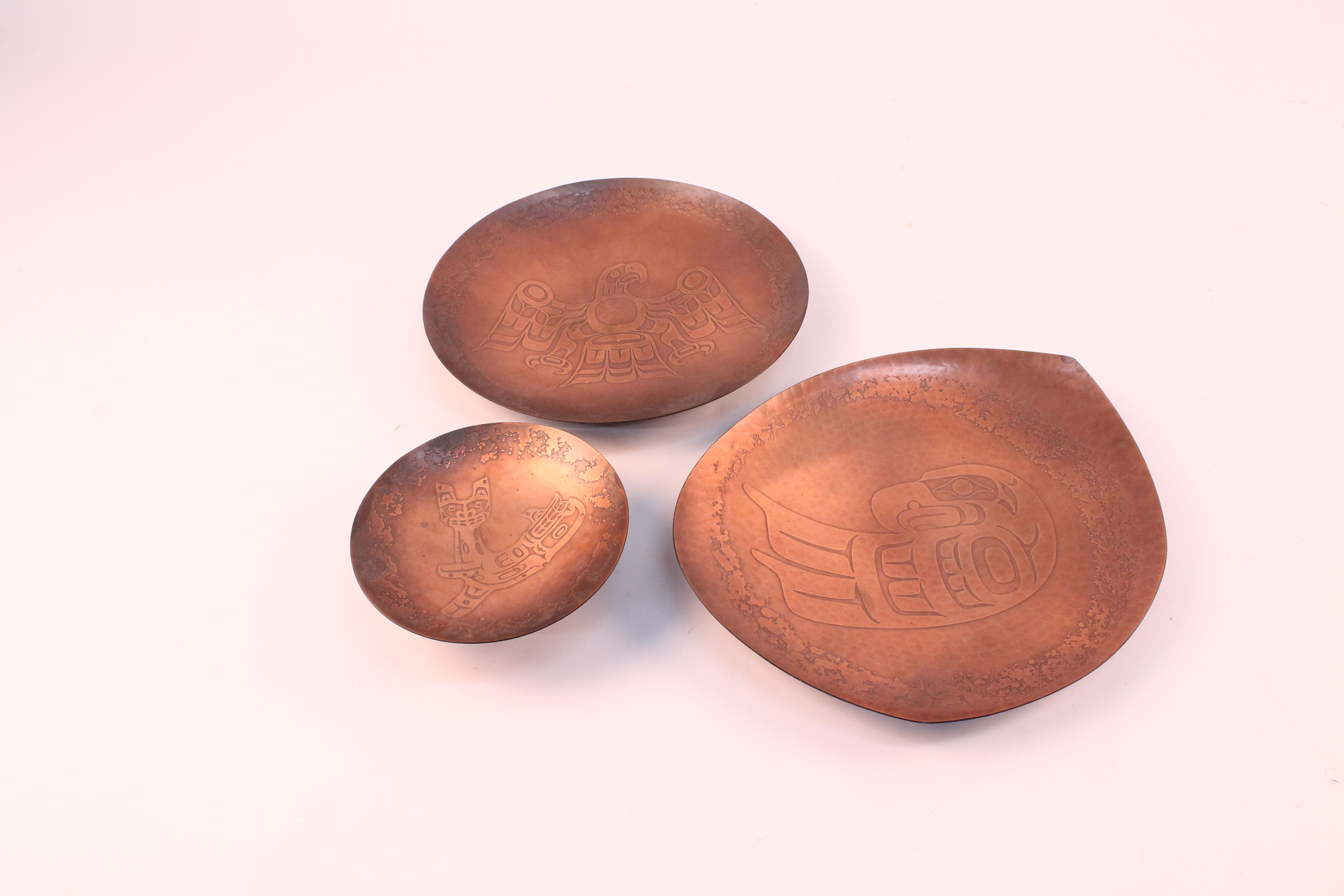 Harold Alfred Native Art Copper Plates and Bowl EBTH