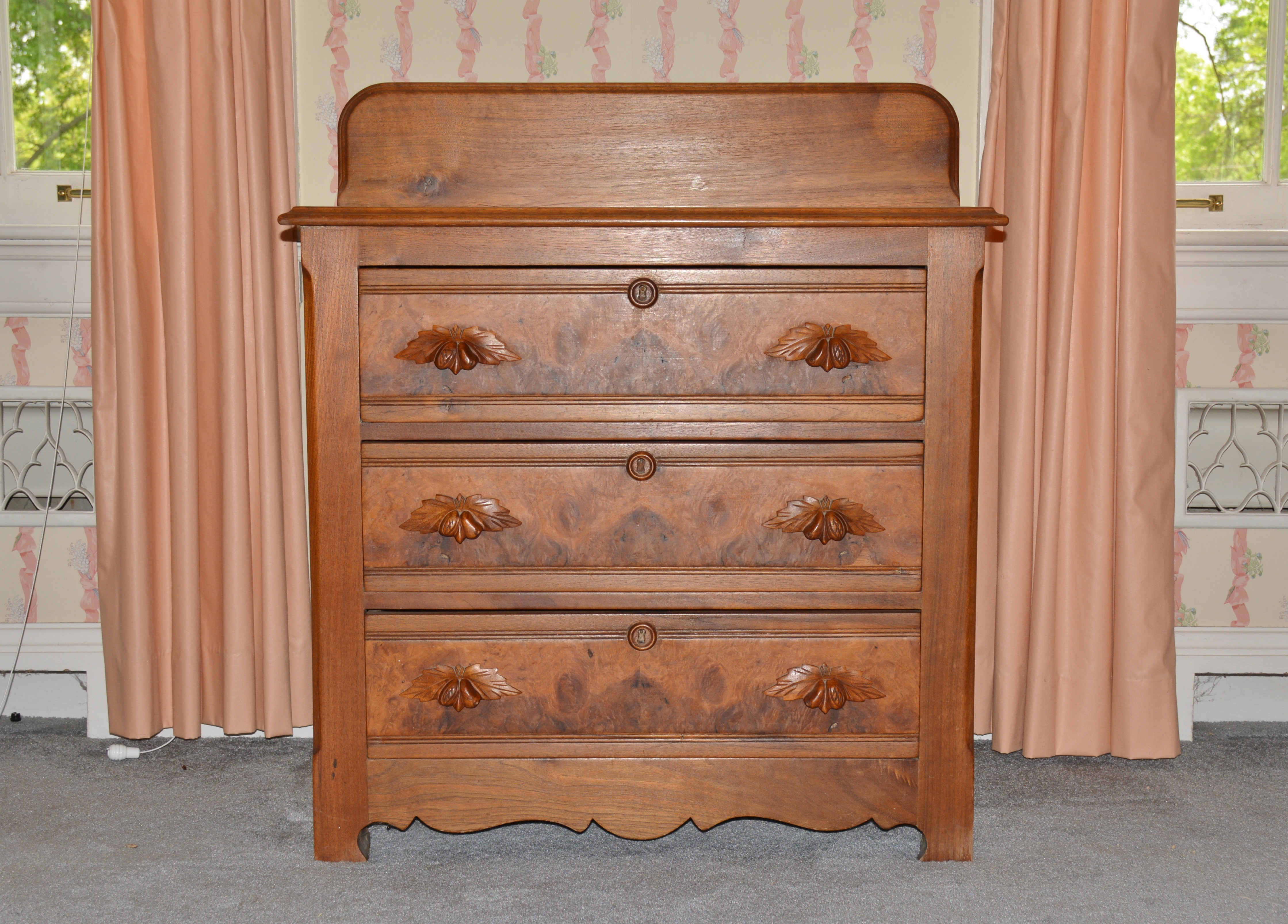 Antique Victorian Washstand With Hand Carved Fruit Handles Ebth