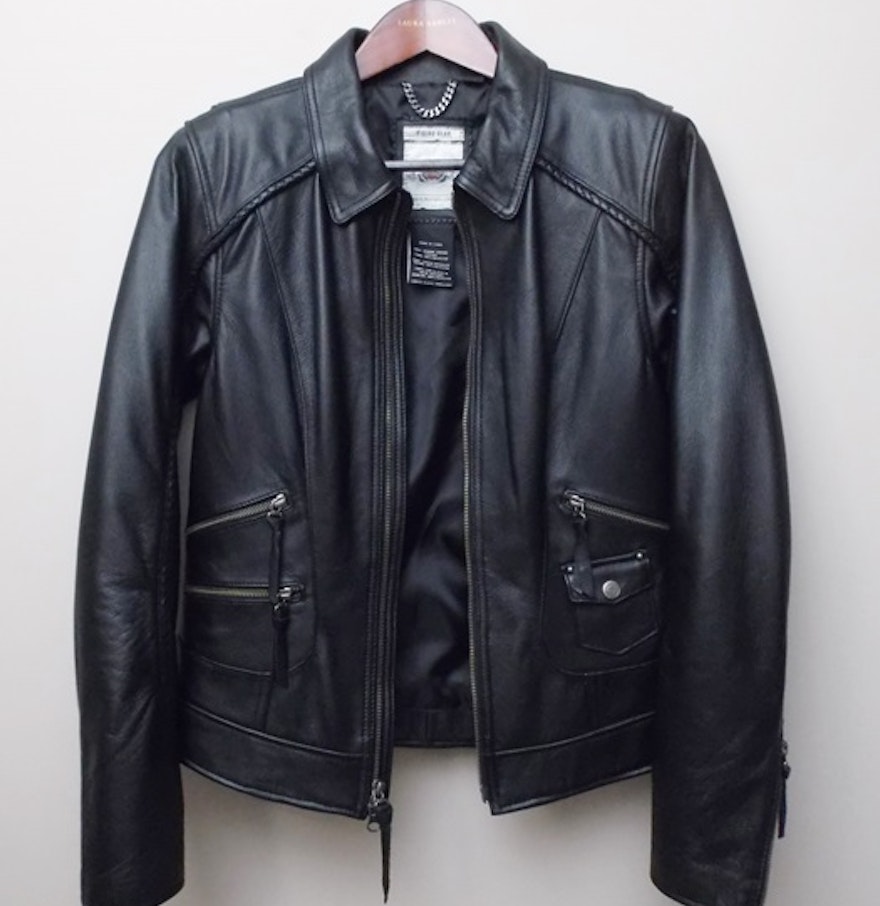 Harley Davidson Black Leather Riding Gear Jacket EBTH Harley Davidson Black Leather Riding Gear Jacket EBTH