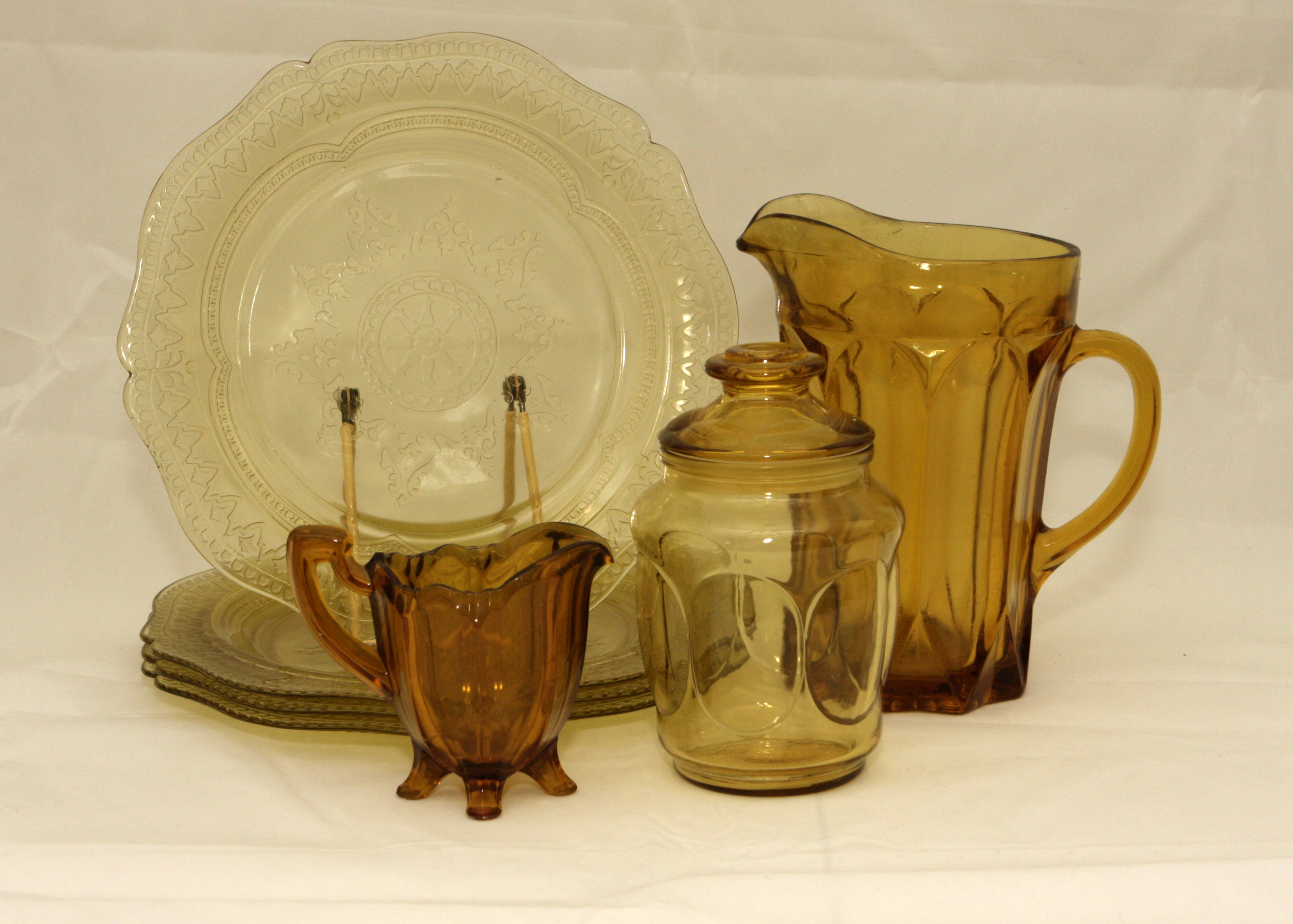 Amber Depression Glass Lot EBTH