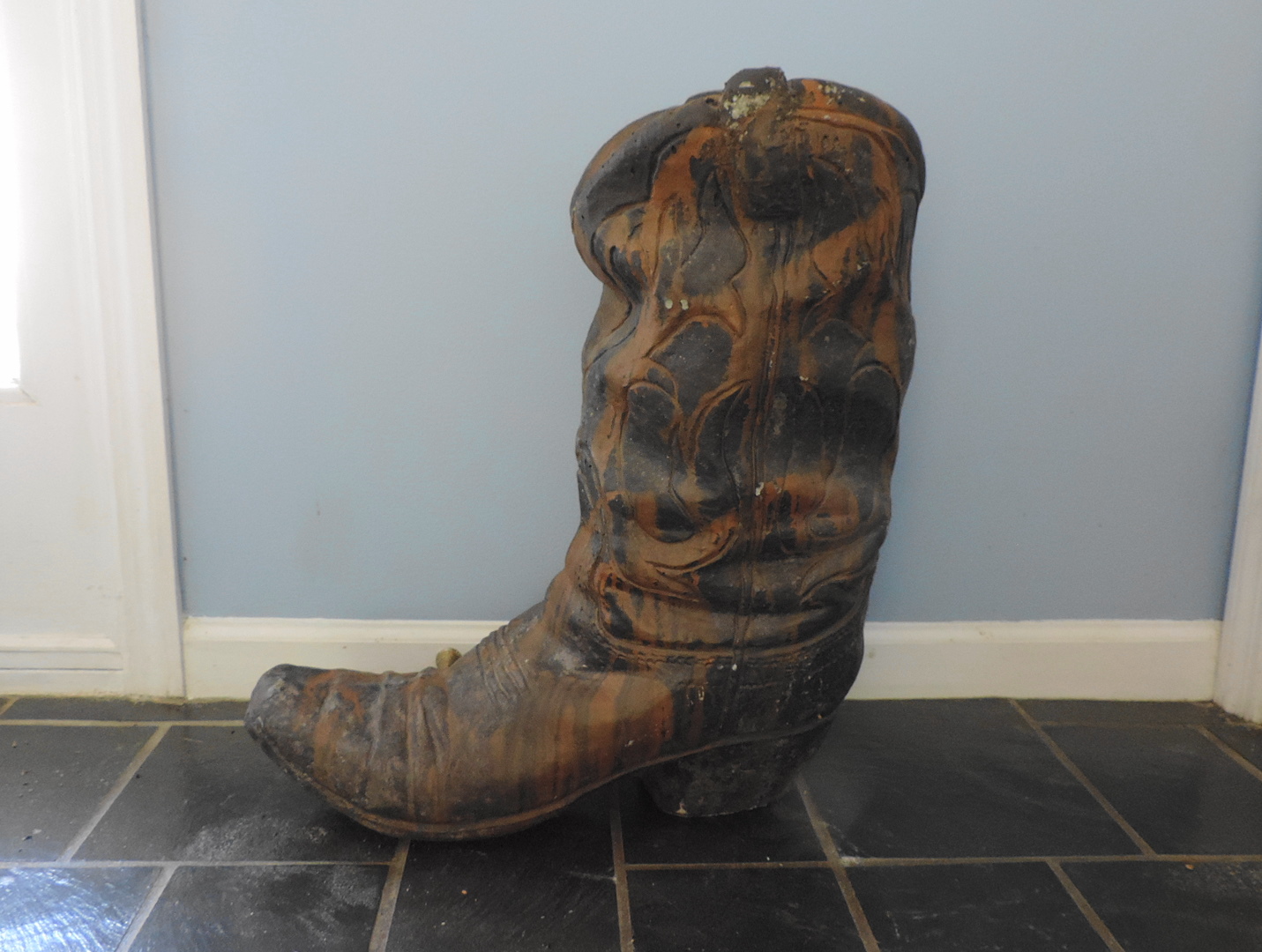 Concrete Cowboy Boot Planter EBTH