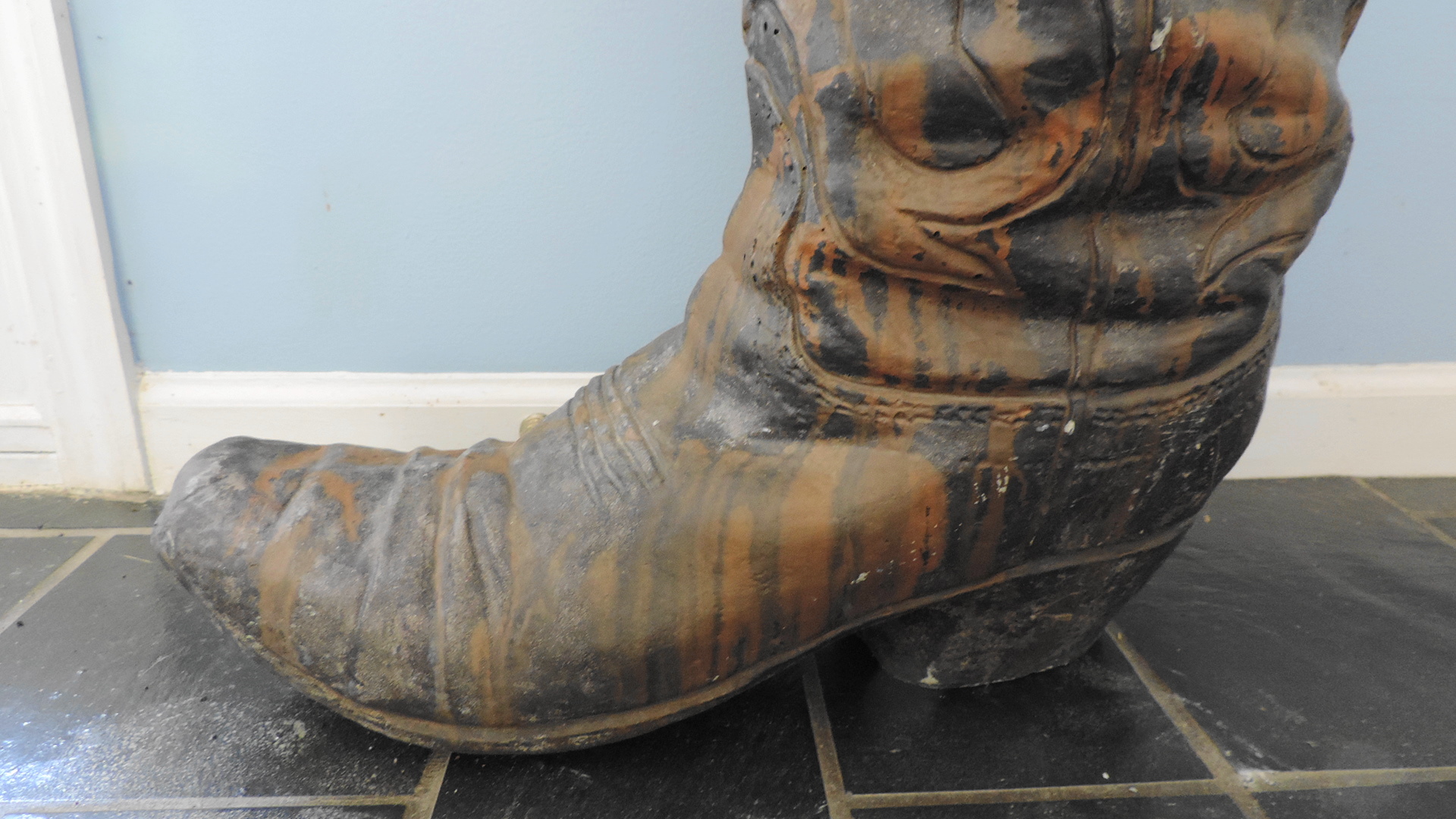 Concrete Cowboy Boot Planter EBTH