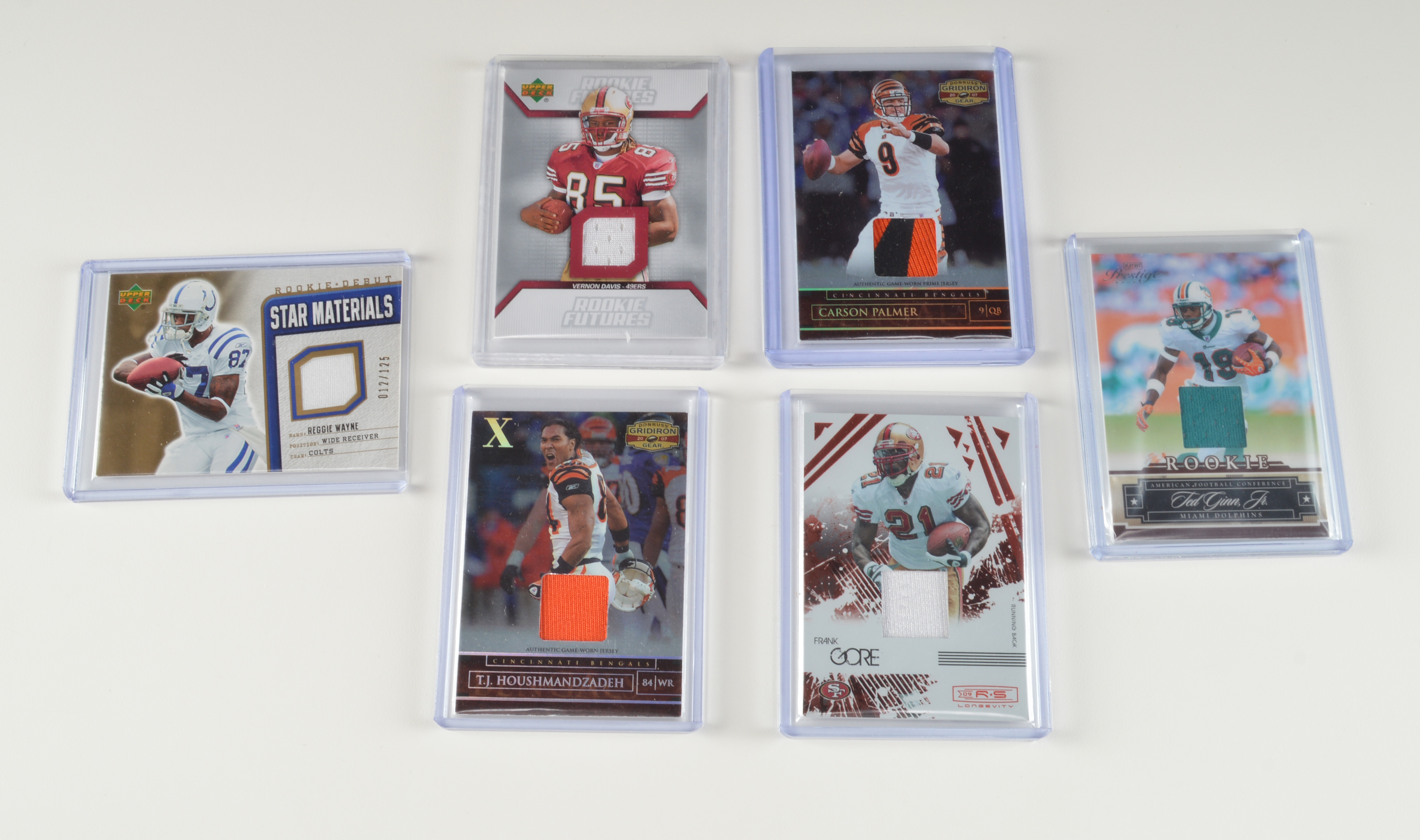 Six Football Jersey Cards EBTH