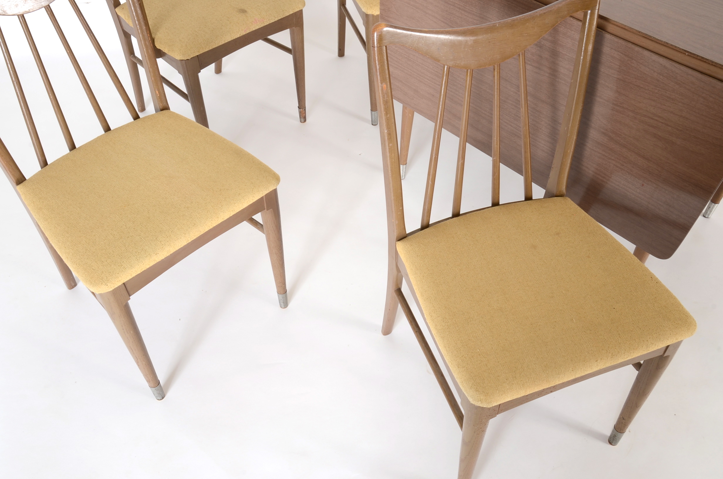 MidCentury 'Keller' Dining Table with Six Walnut Chairs EBTH