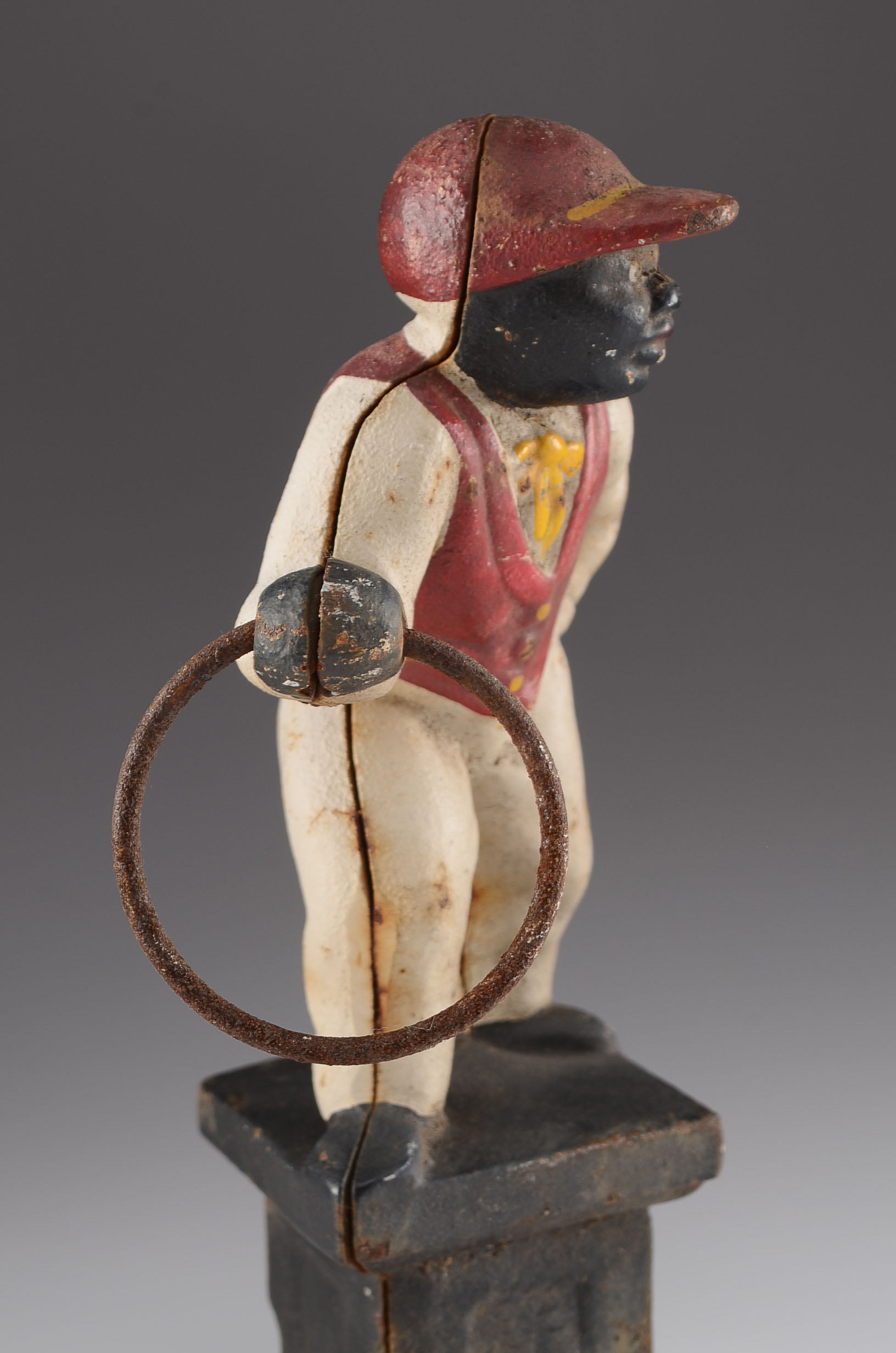 Vintage Cast Iron Small Lawn Jockey EBTH