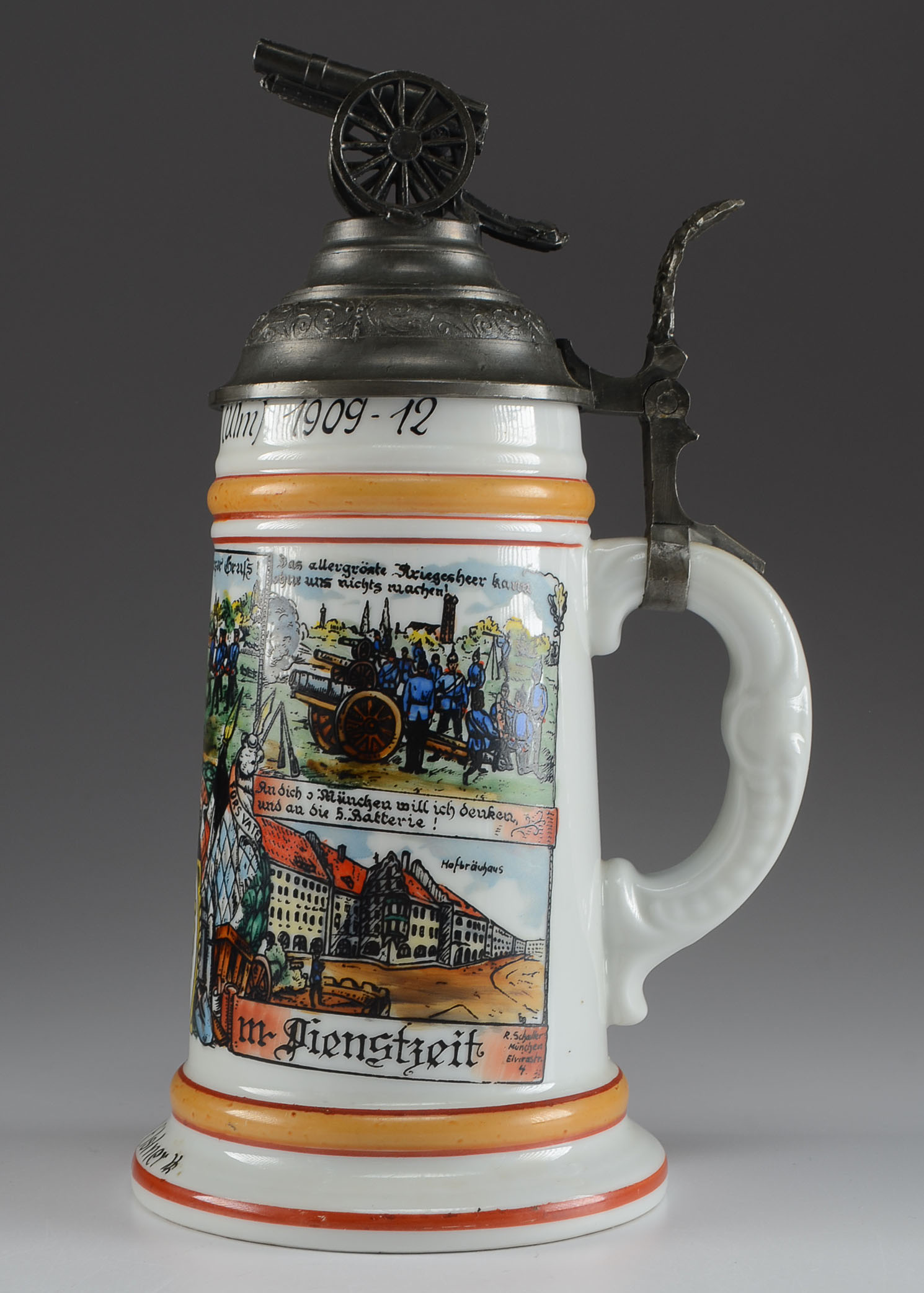 WWI Commemorative Porcelain German Military Beer Stein EBTH