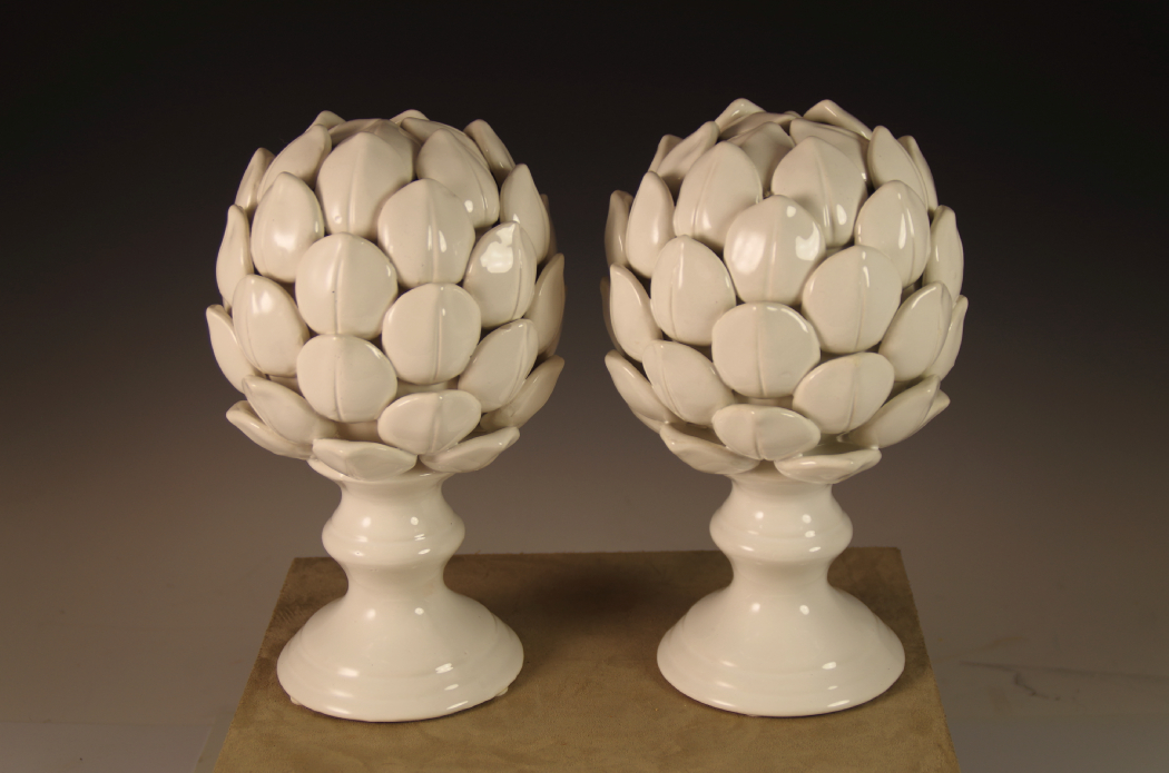 Pair of Porcelain Artichoke Finials EBTH