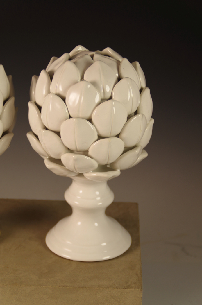Pair of Porcelain Artichoke Finials EBTH