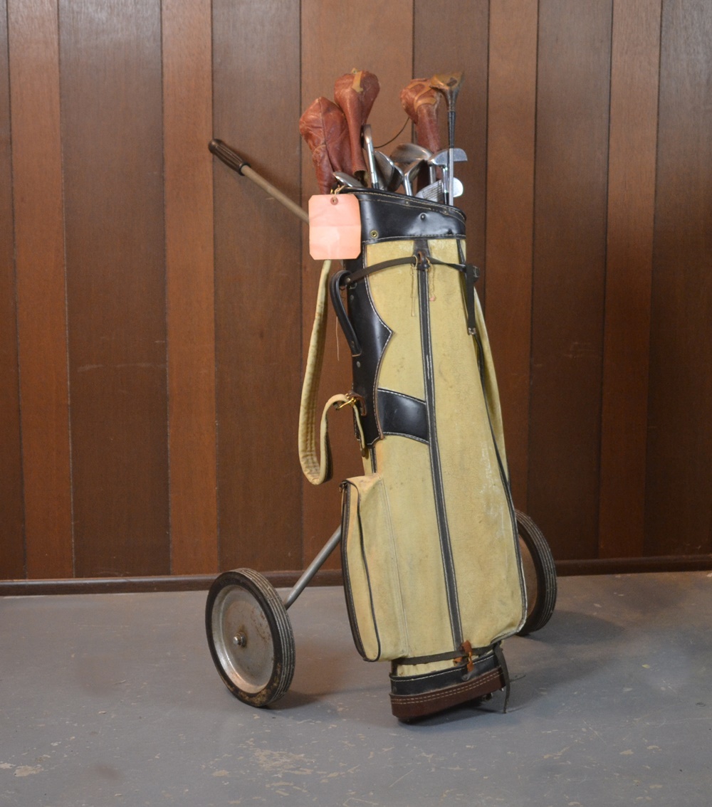 Men's Vintage Golf Bag, Clubs and Cart EBTH