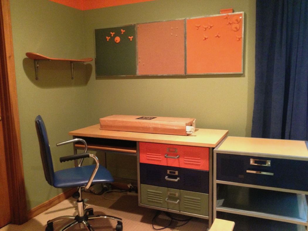 Pottery Barn Teen Desk Ensemble With Printer Cart And Chair Ebth