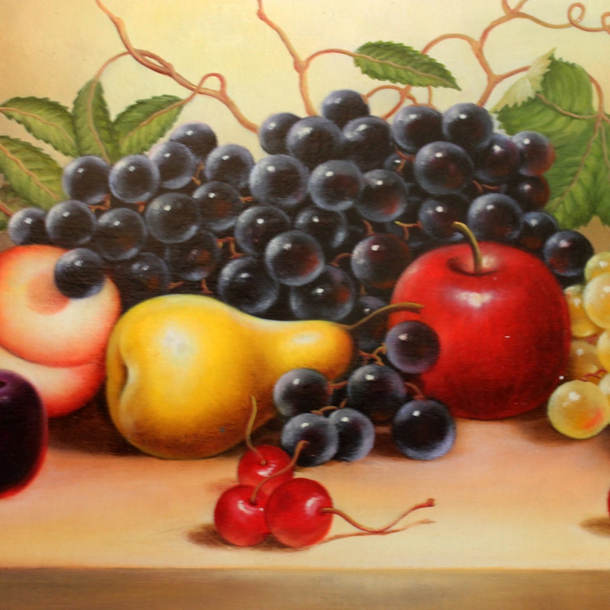 Pair Of Original Fruit Still Life Oil Paintings Signed Ebth Pair Of Original Fruit Still Life Oil Paintings Signed Ebth